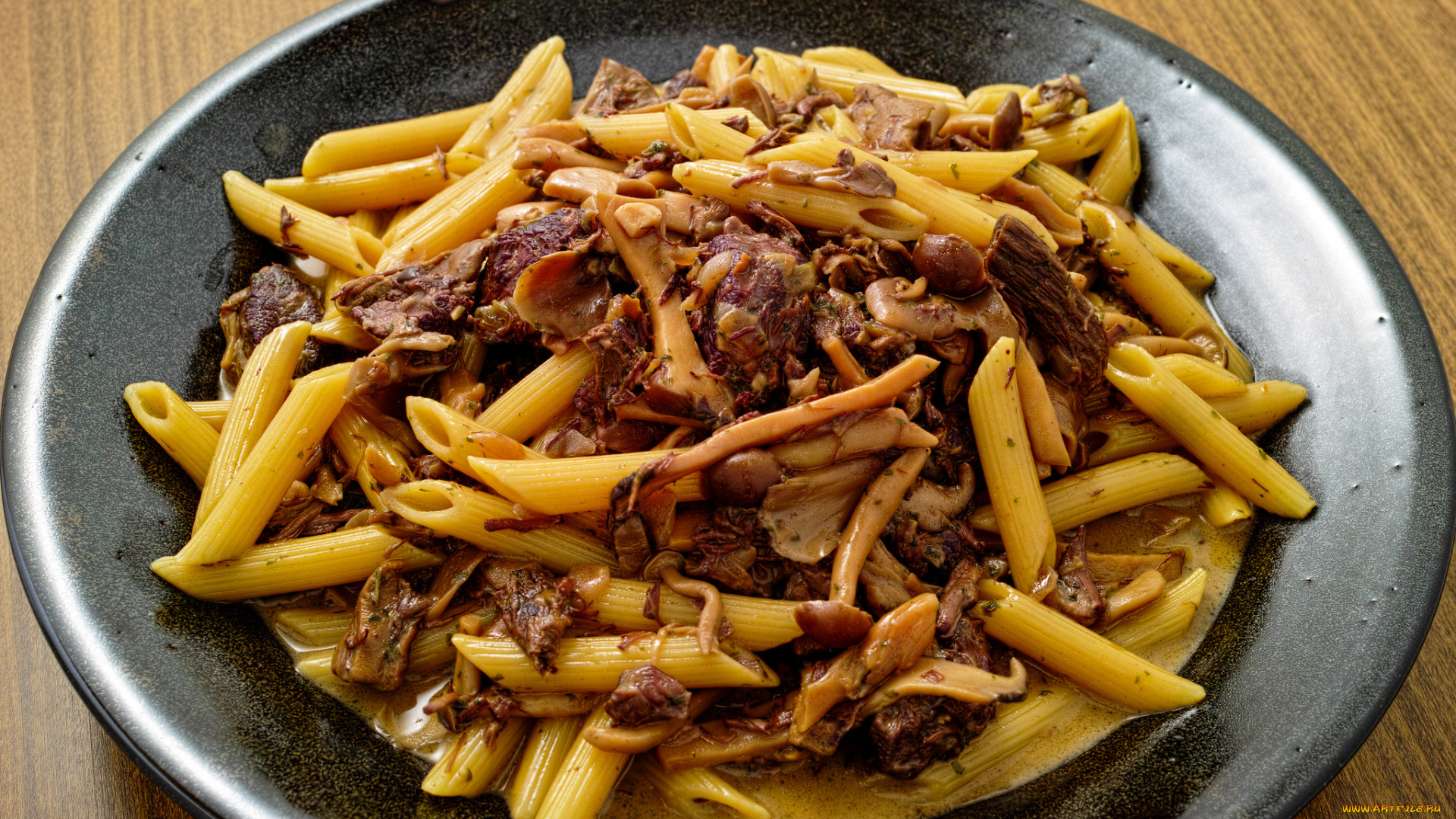 еда, вторые, блюда, мясо, грибы, макароны