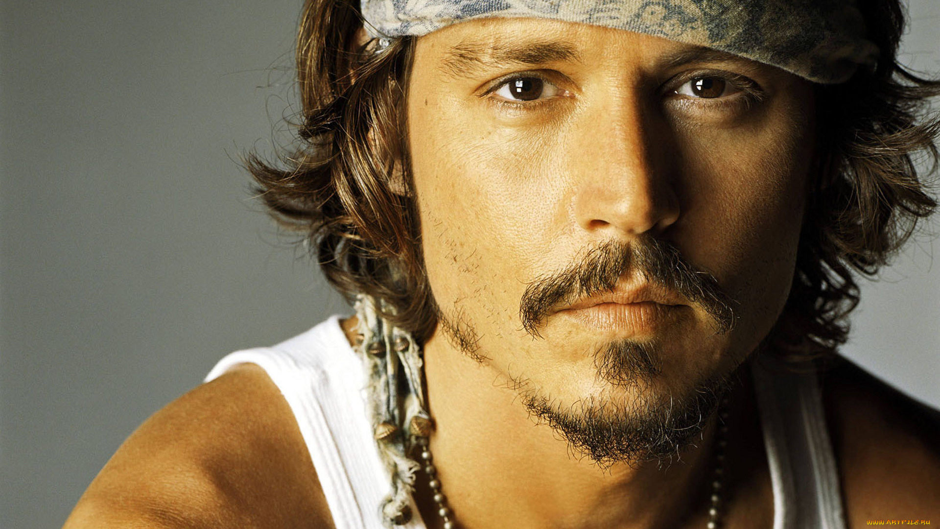мужчины, johnny, depp, щетина, усы, бандана, лицо, актер, джонни, депп