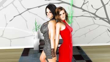 Картинка 3д+графика люди+ people фон взгляд девушки