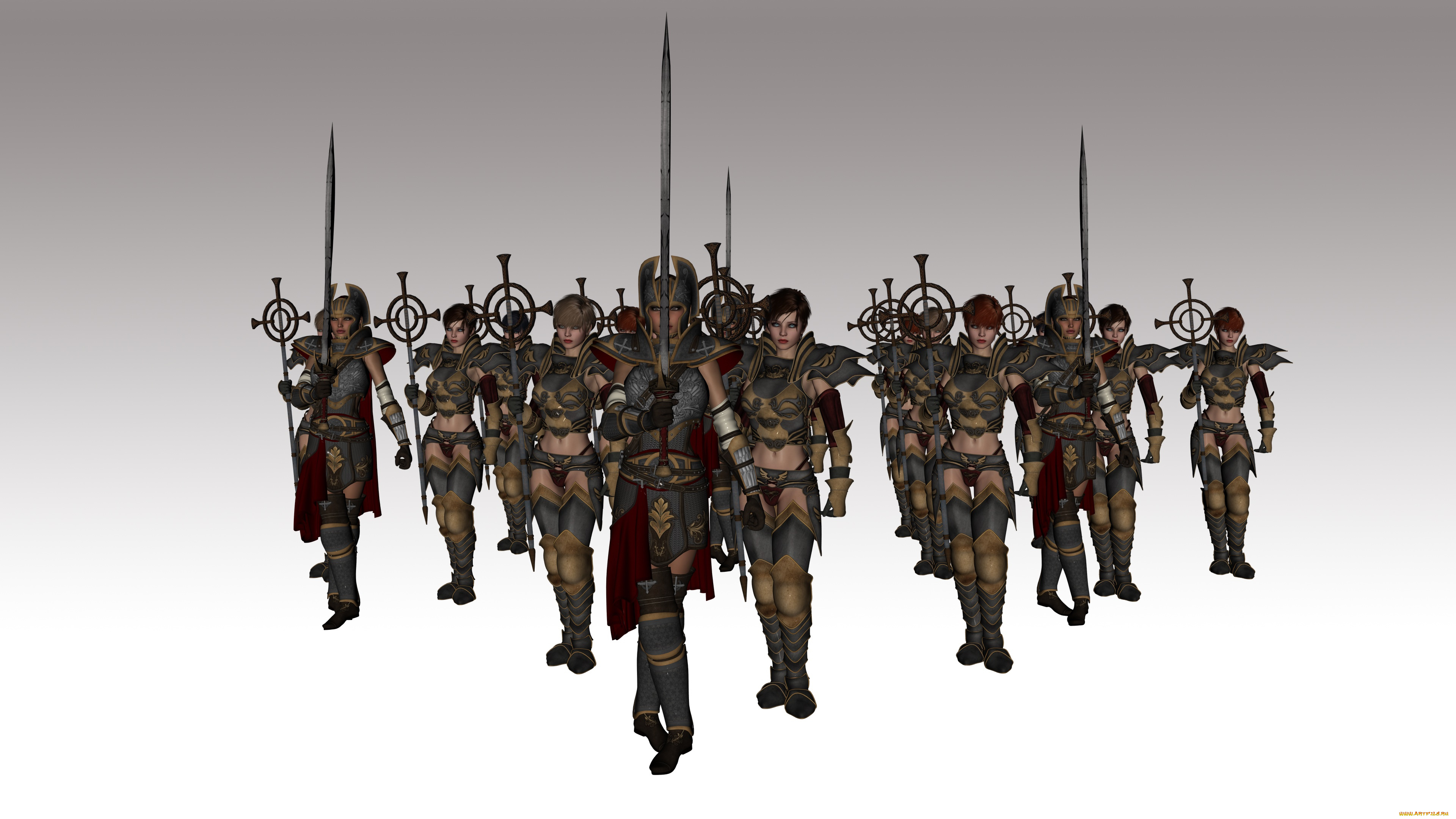 3д, графика, амазонки, , amazon, фон, оружие, взгляд, девушки