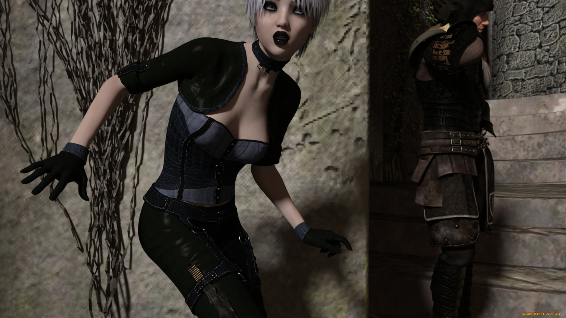 3д, графика, фантазия, , fantasy, взгляд, девушка, фон