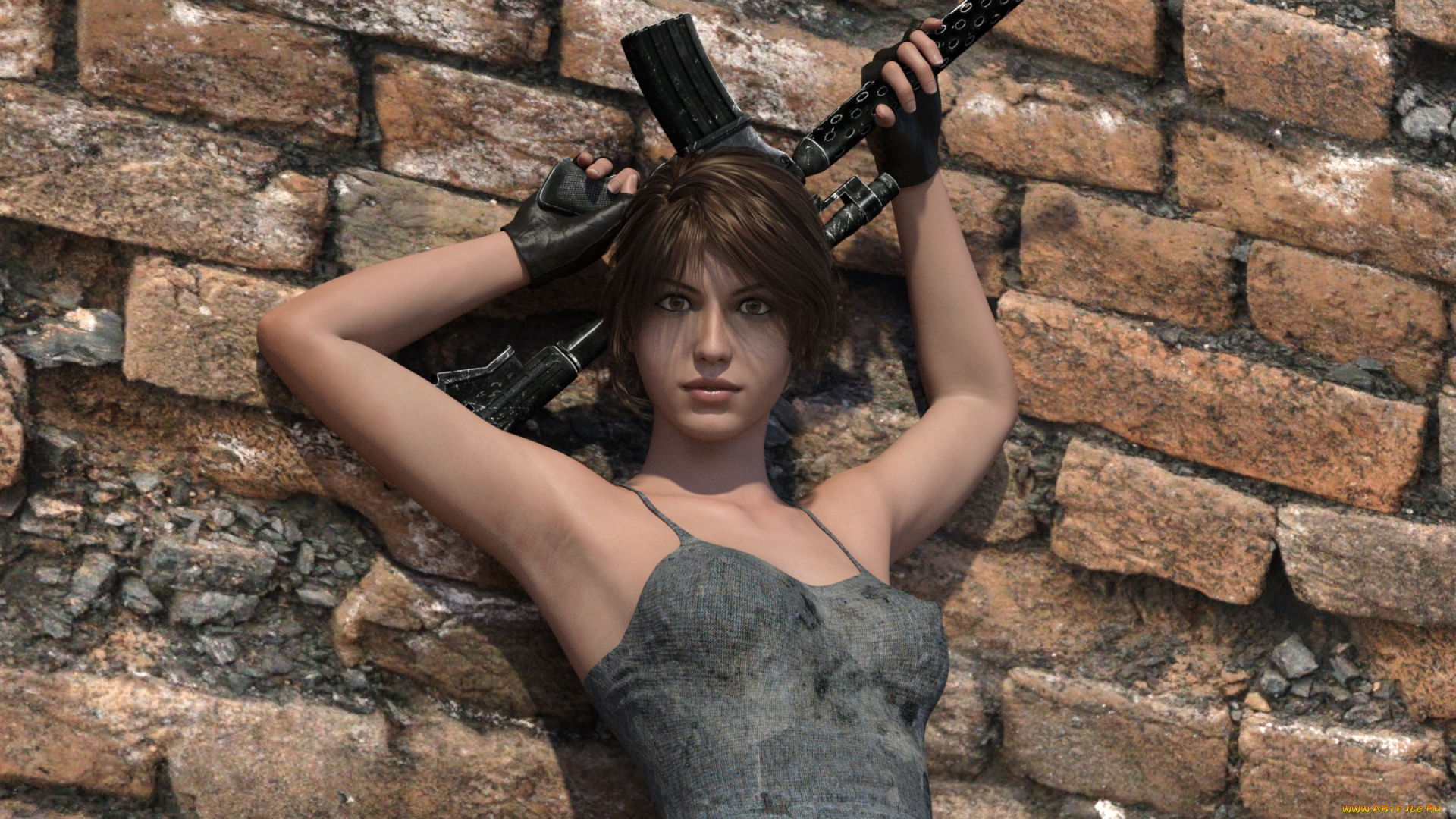 3д, графика, люди, , people, девушка, взгляд, фон