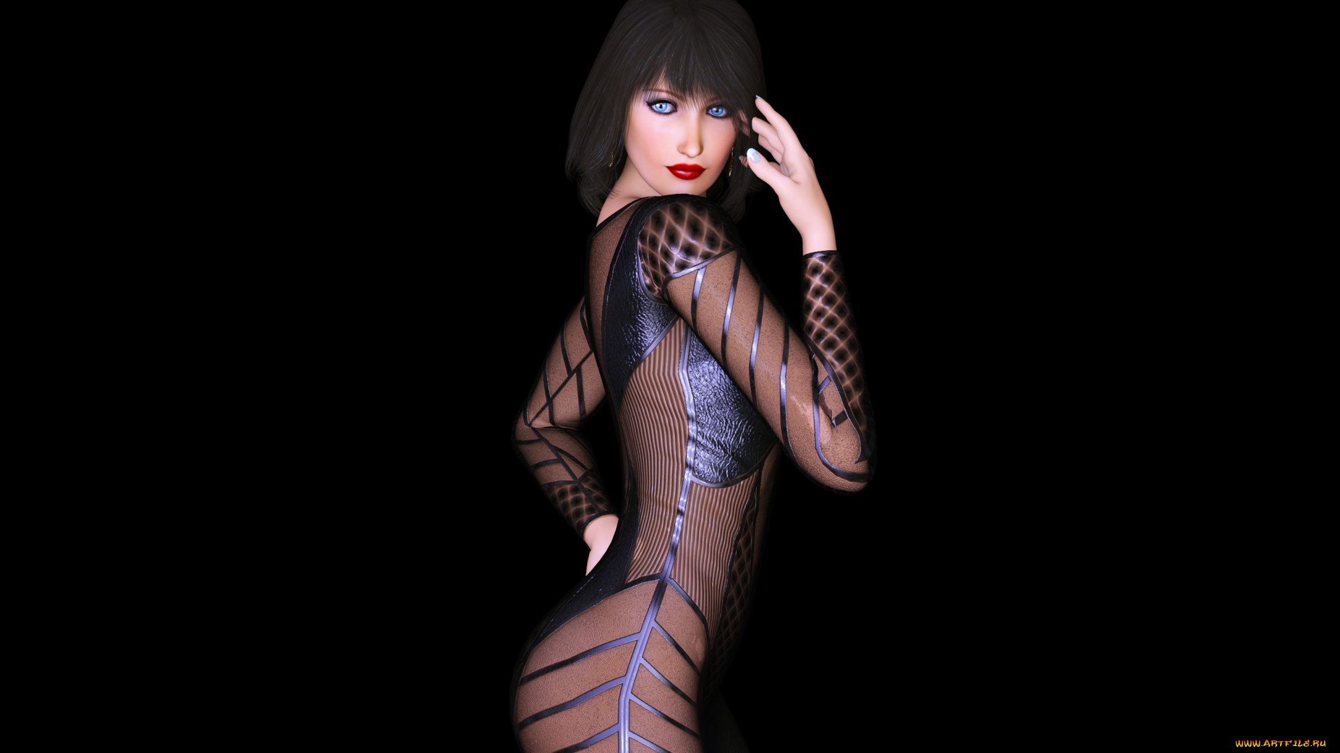 3д, графика, люди, , people, девушка, взгляд, фон