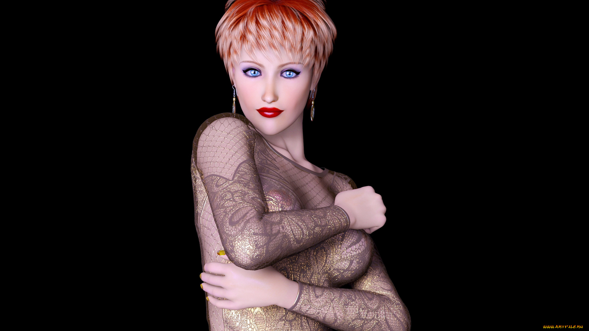 3д, графика, люди, , people, девушка, взгляд, фон