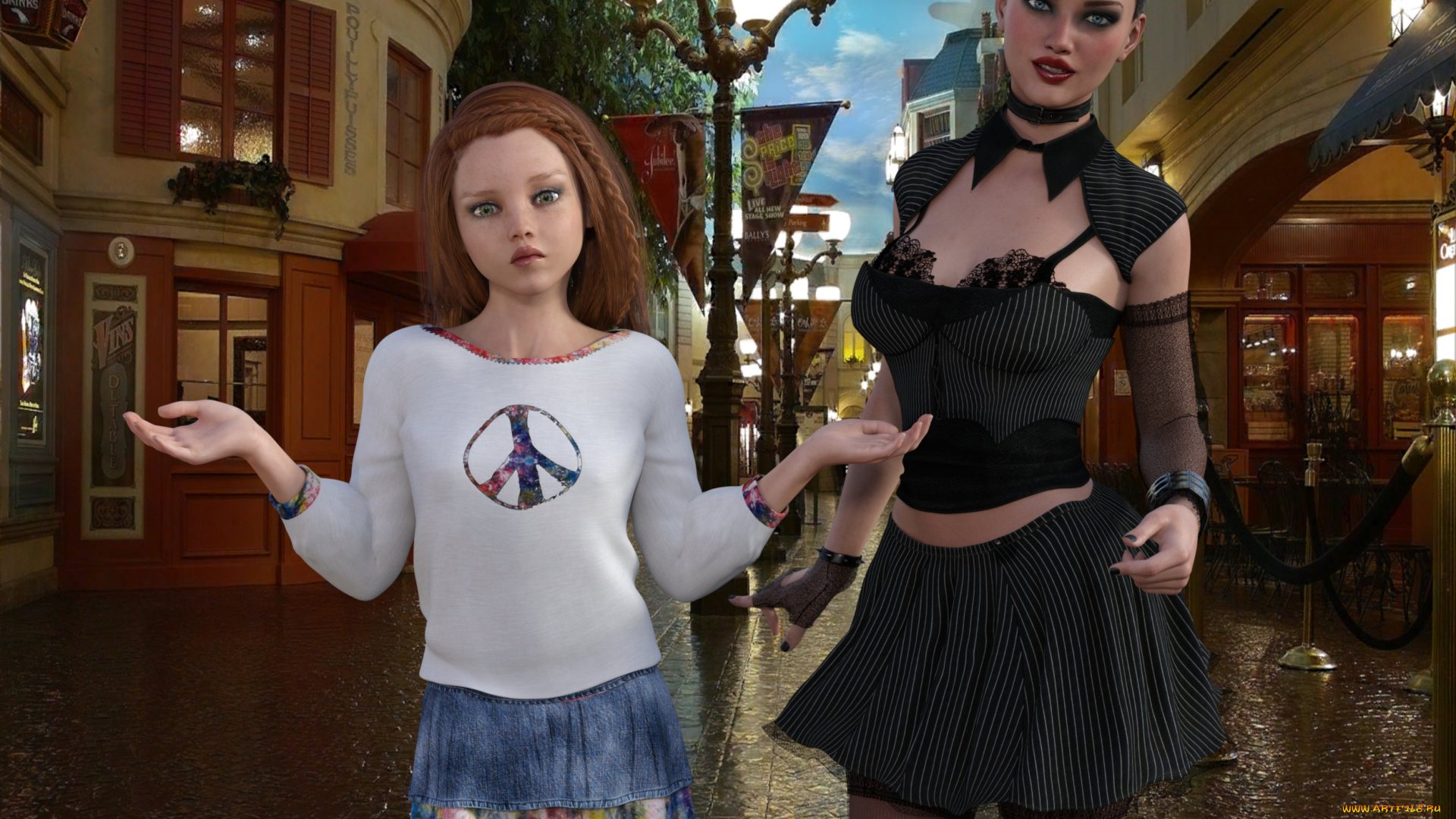 3д, графика, люди, , people, девушки, взгляд, фон