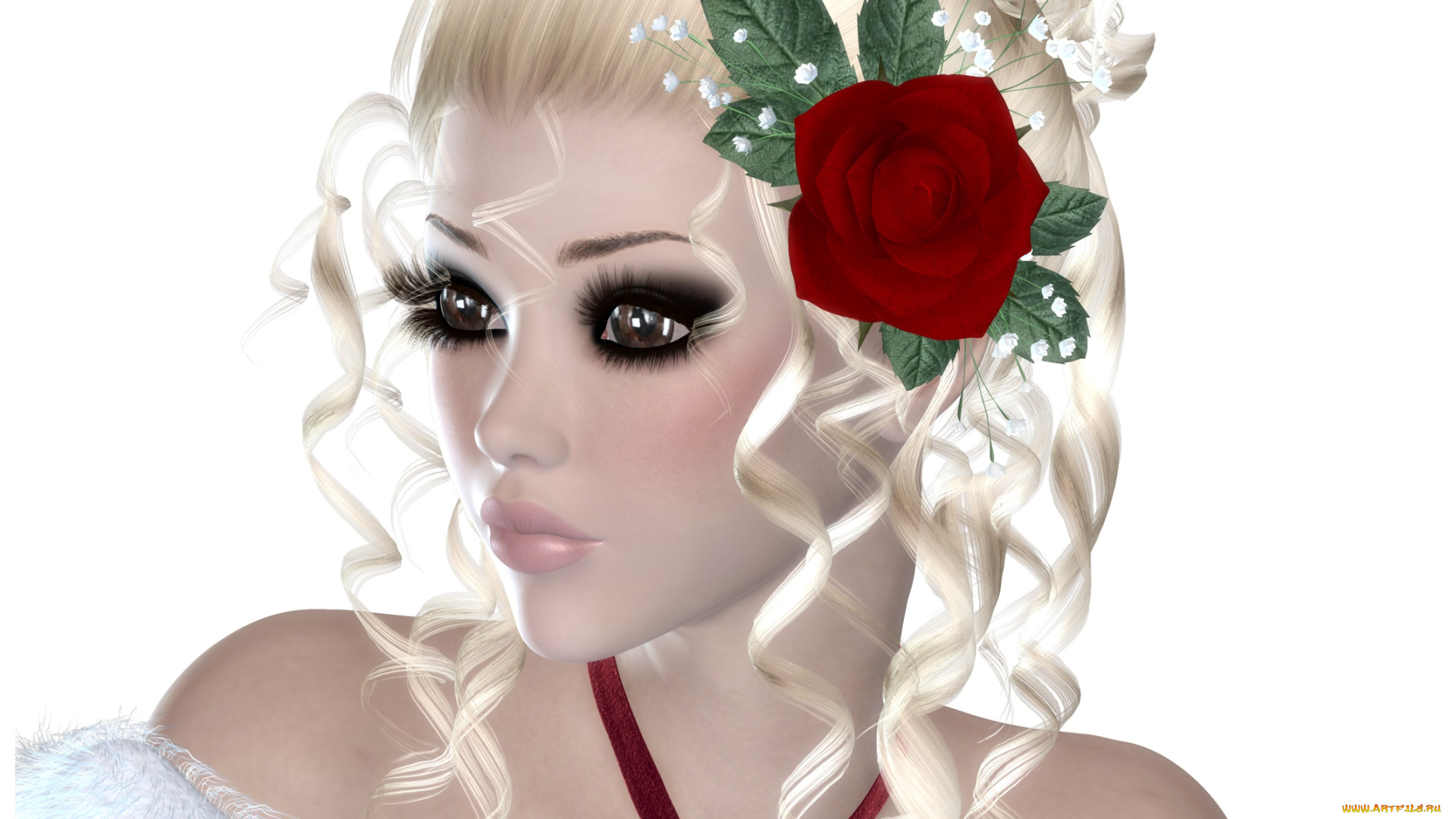 3д, графика, портрет, , portraits, девушка, взгляд, фон