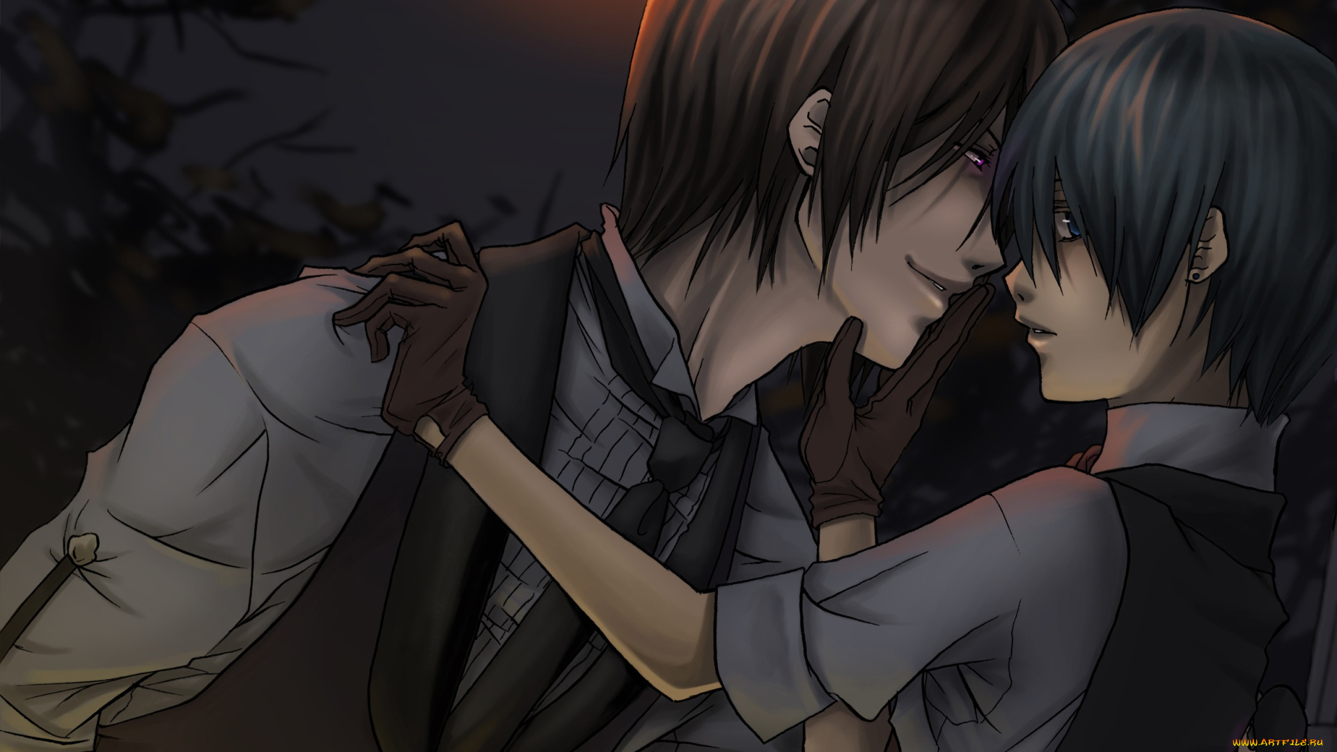 аниме, kuroshitsuji, сиэль, себастьян