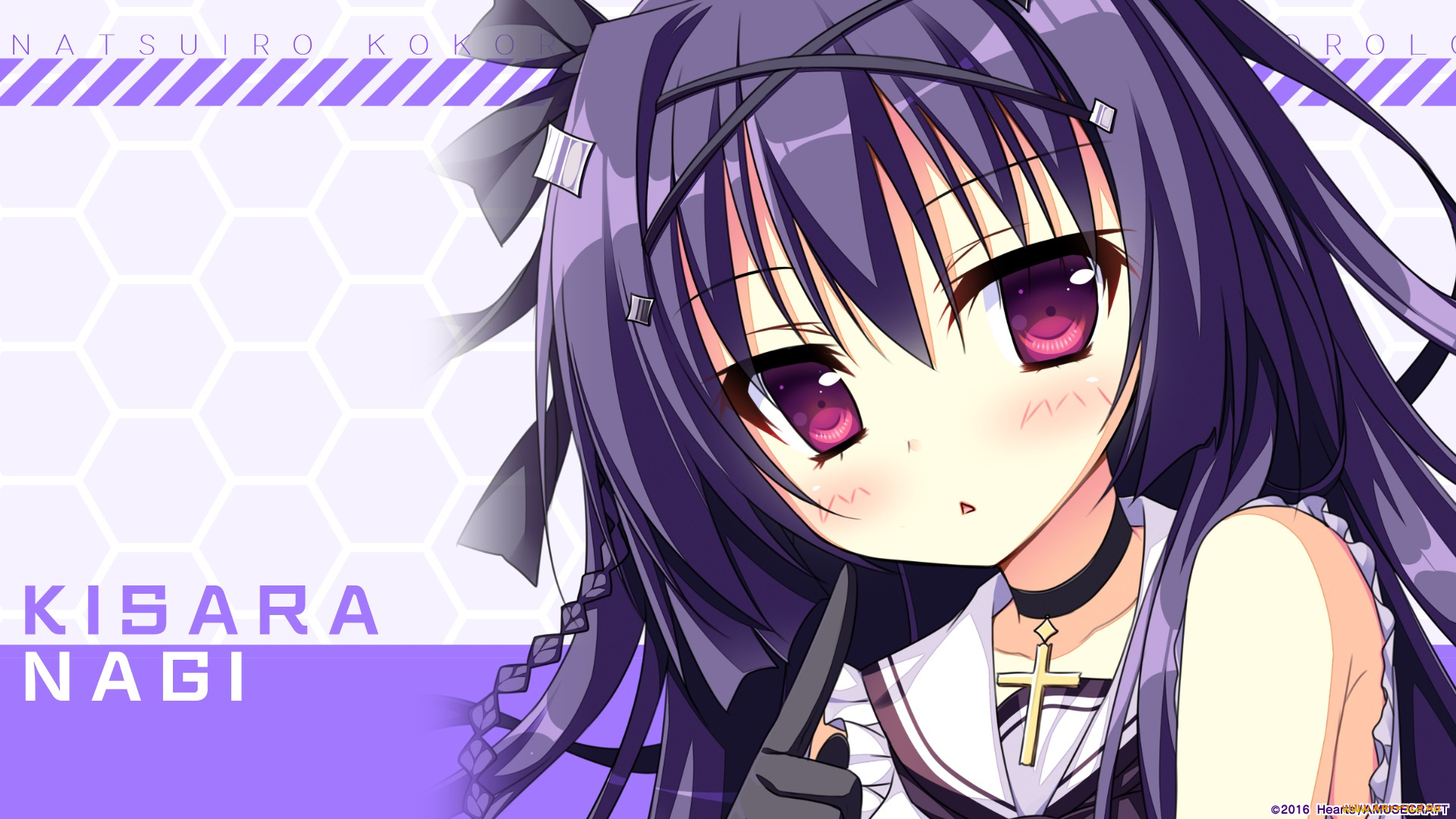 аниме, natsuiro, kiseki, взгляд, девушка, фон