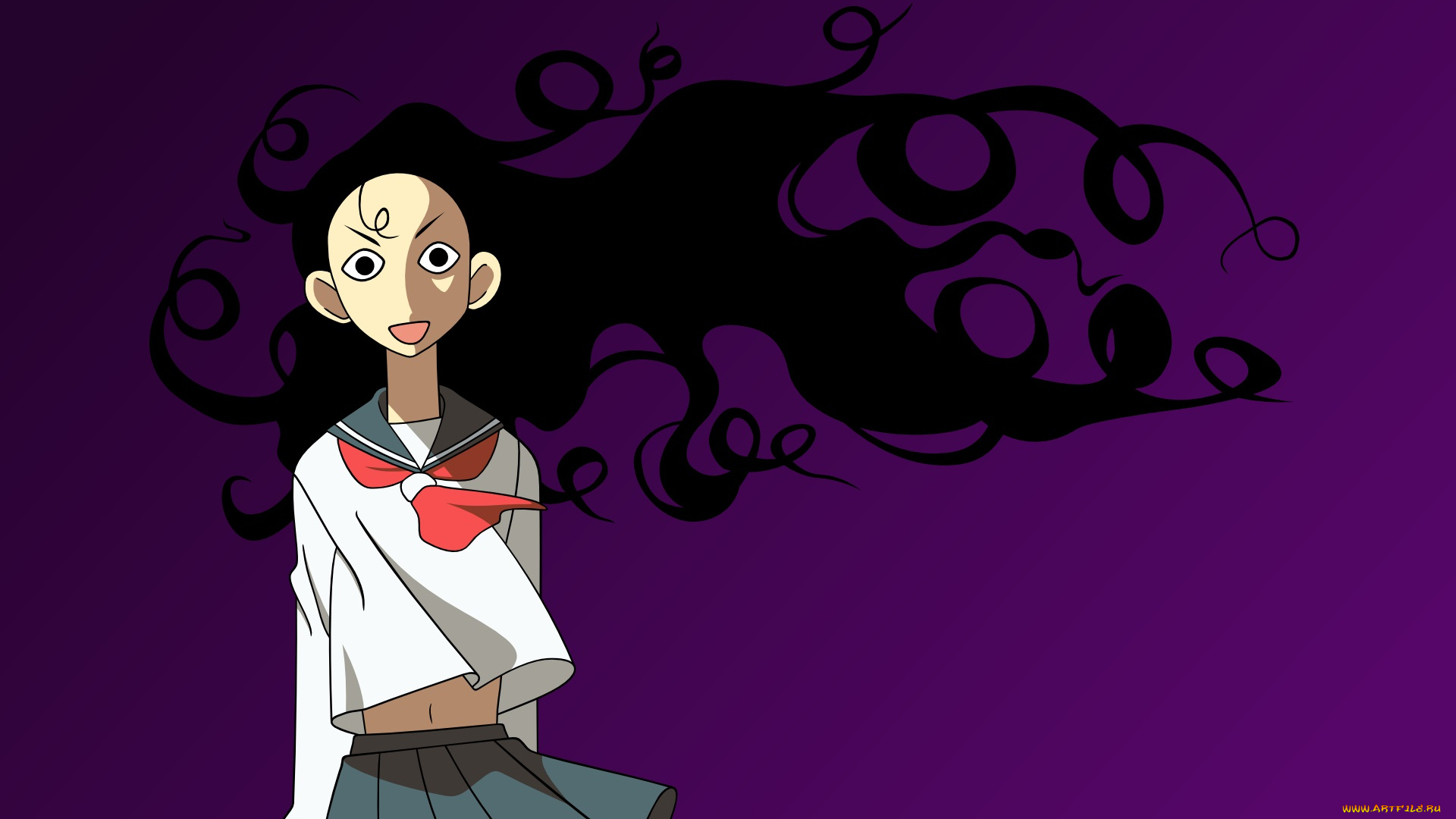 аниме, sayonara, zetsubo, sensei, девушка, взгляд, фон