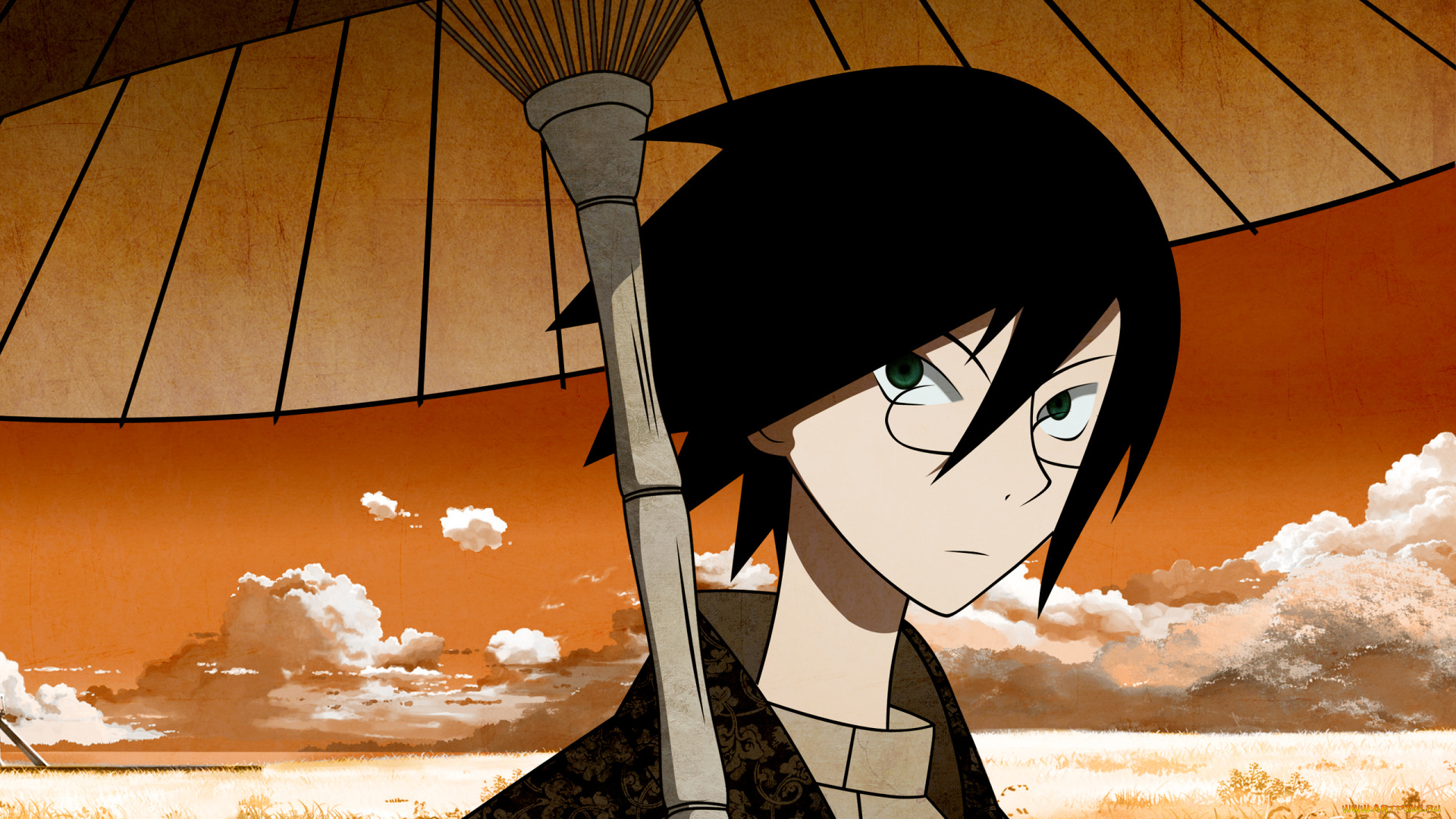 аниме, sayonara, zetsubo, sensei, девушка, взгляд, фон