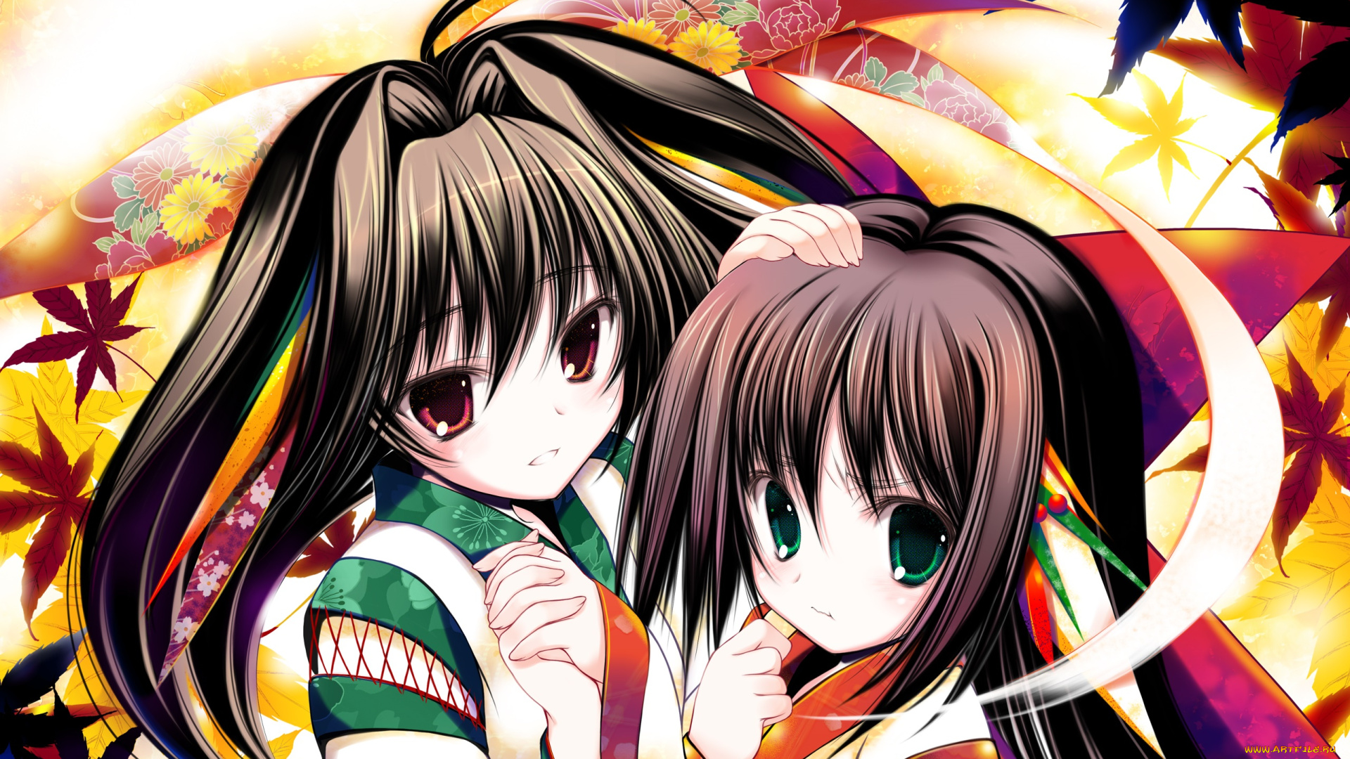 аниме, unknown, , другое, взгляд, девушки, фон