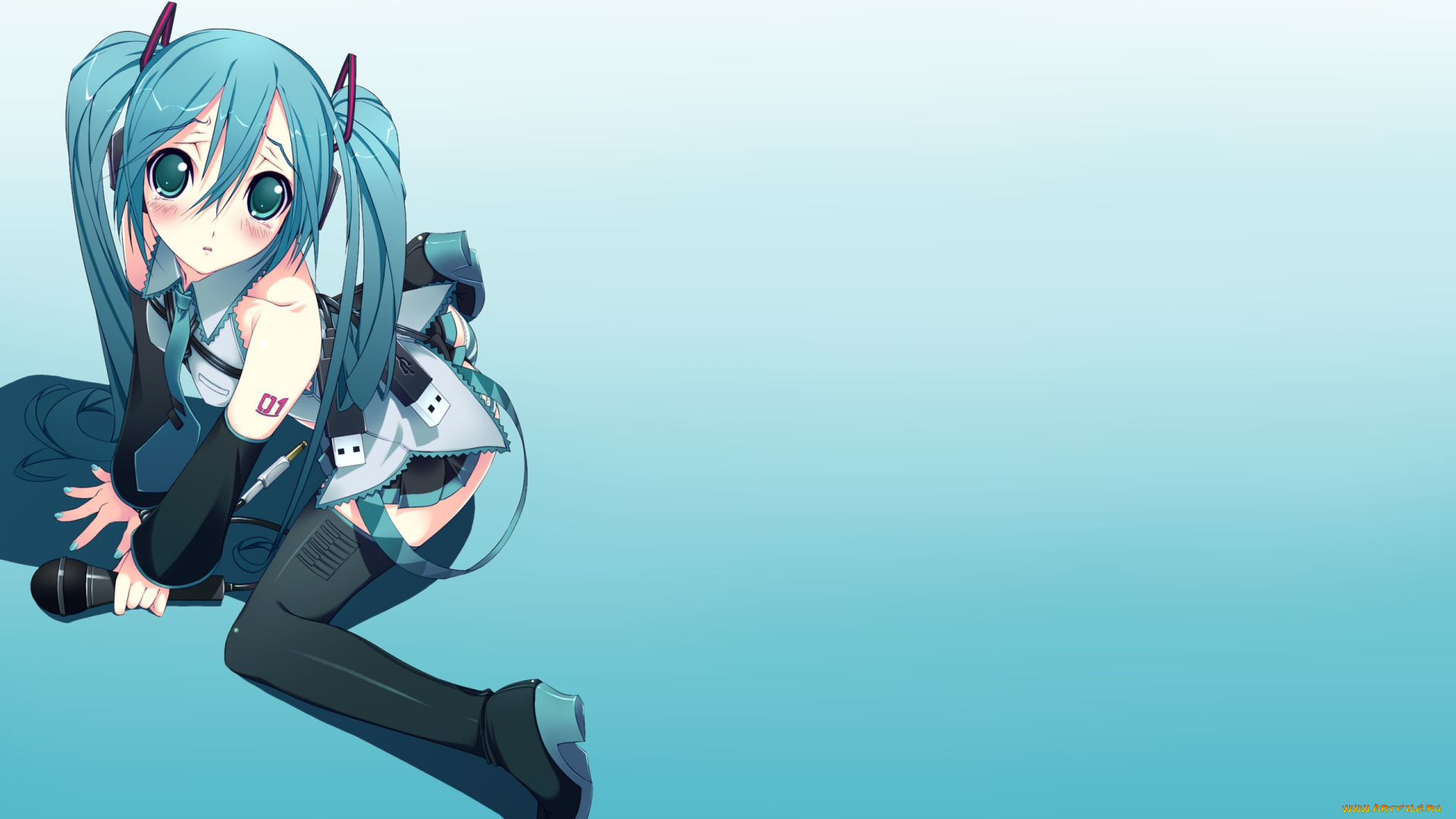 аниме, vocaloid, взгляд, фон, девушка