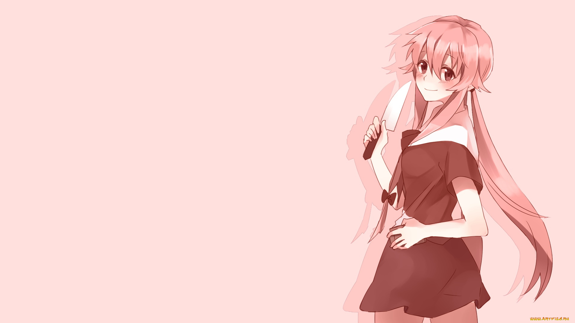 дневник, будущего, , , mirai, nikki, аниме, mirai, nikki, фон, взгляд, девушка