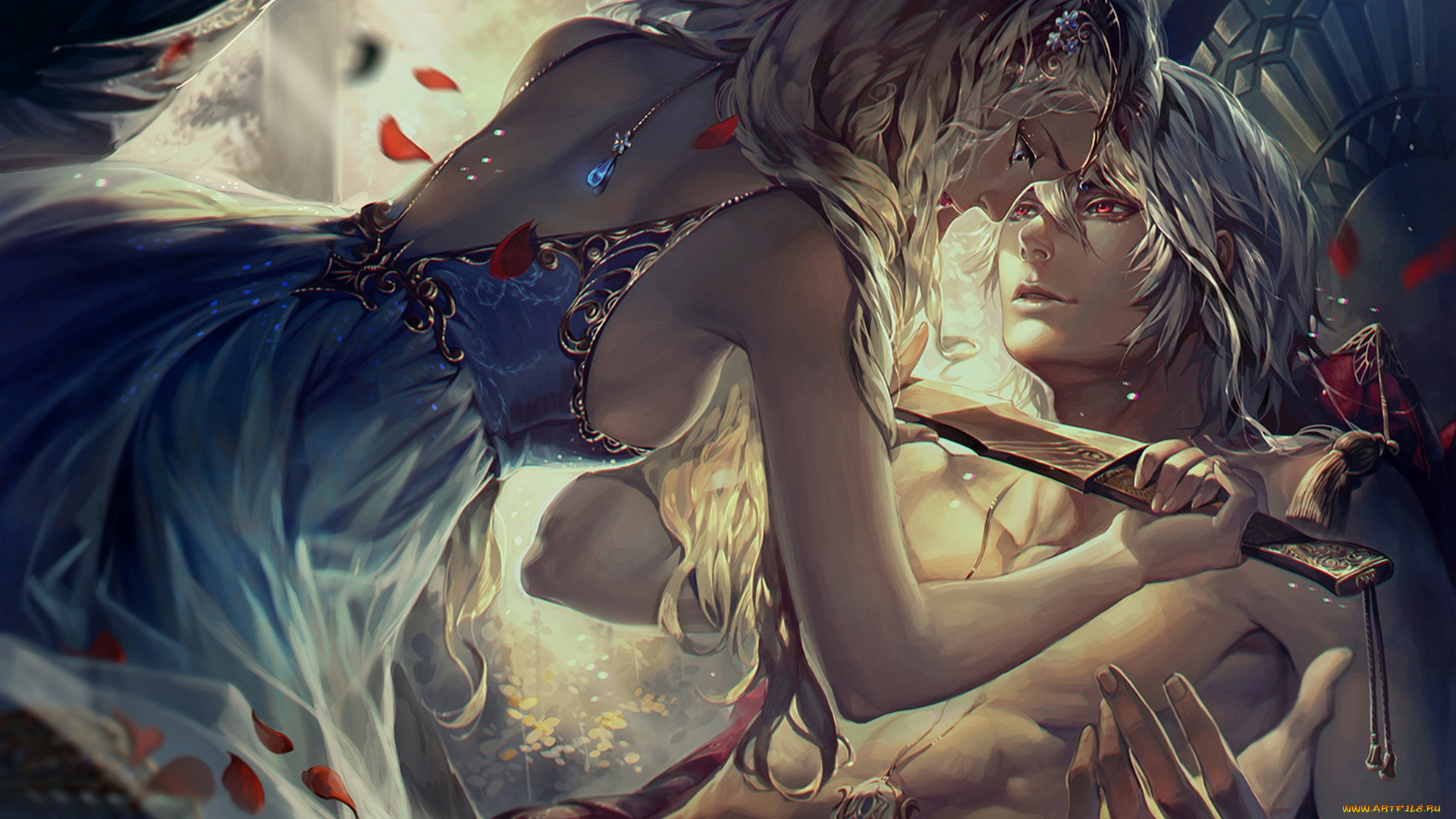 фэнтези, люди, парень, девушка