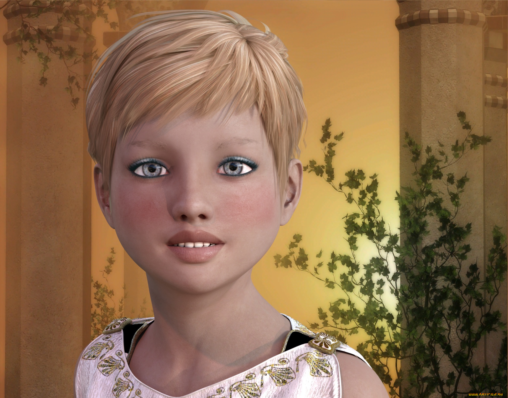 3д, графика, портрет, , portraits, девушка, взгляд, фон