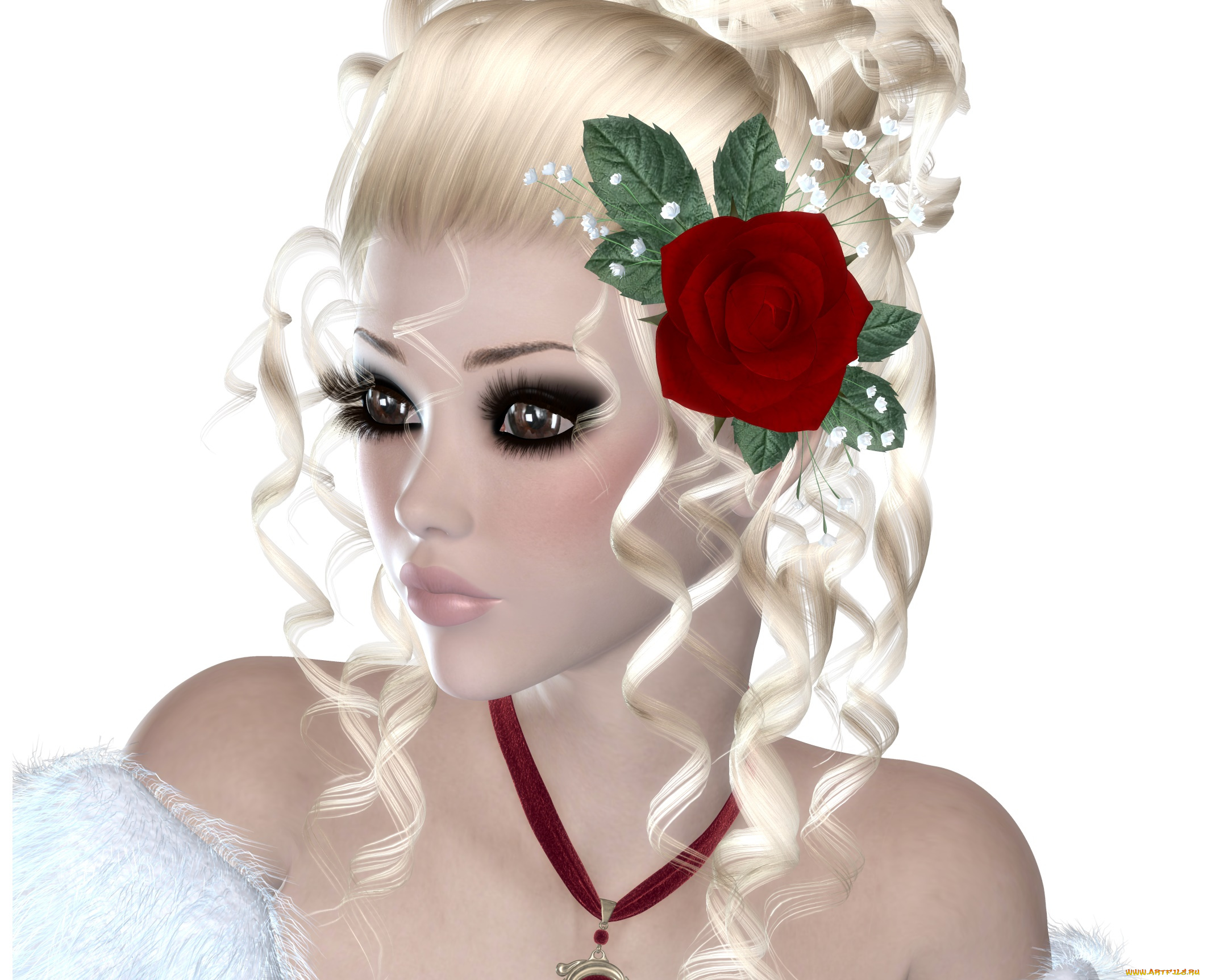 3д, графика, портрет, , portraits, девушка, взгляд, фон