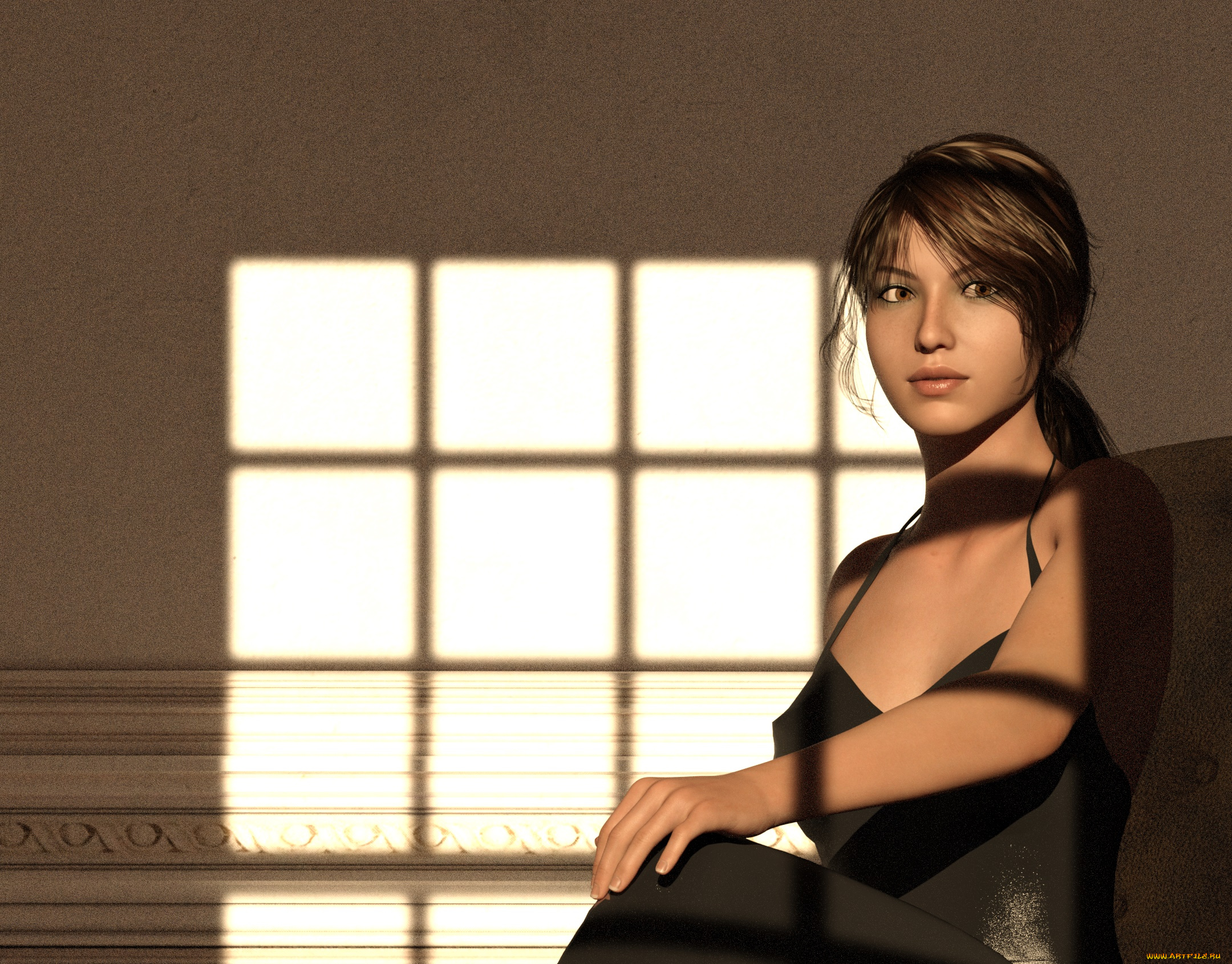 3д, графика, люди, , people, девушка, взгляд, фон