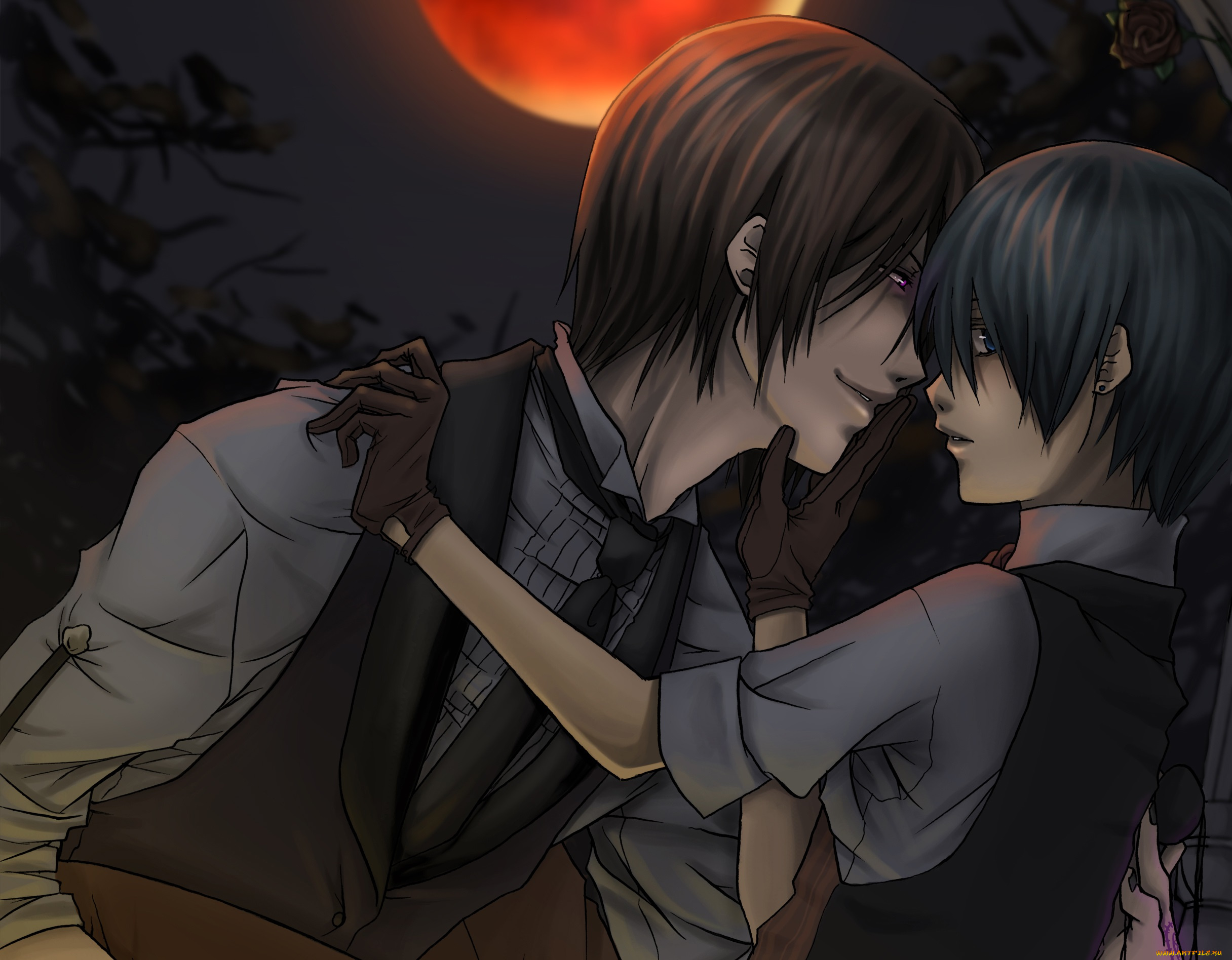 аниме, kuroshitsuji, сиэль, себастьян