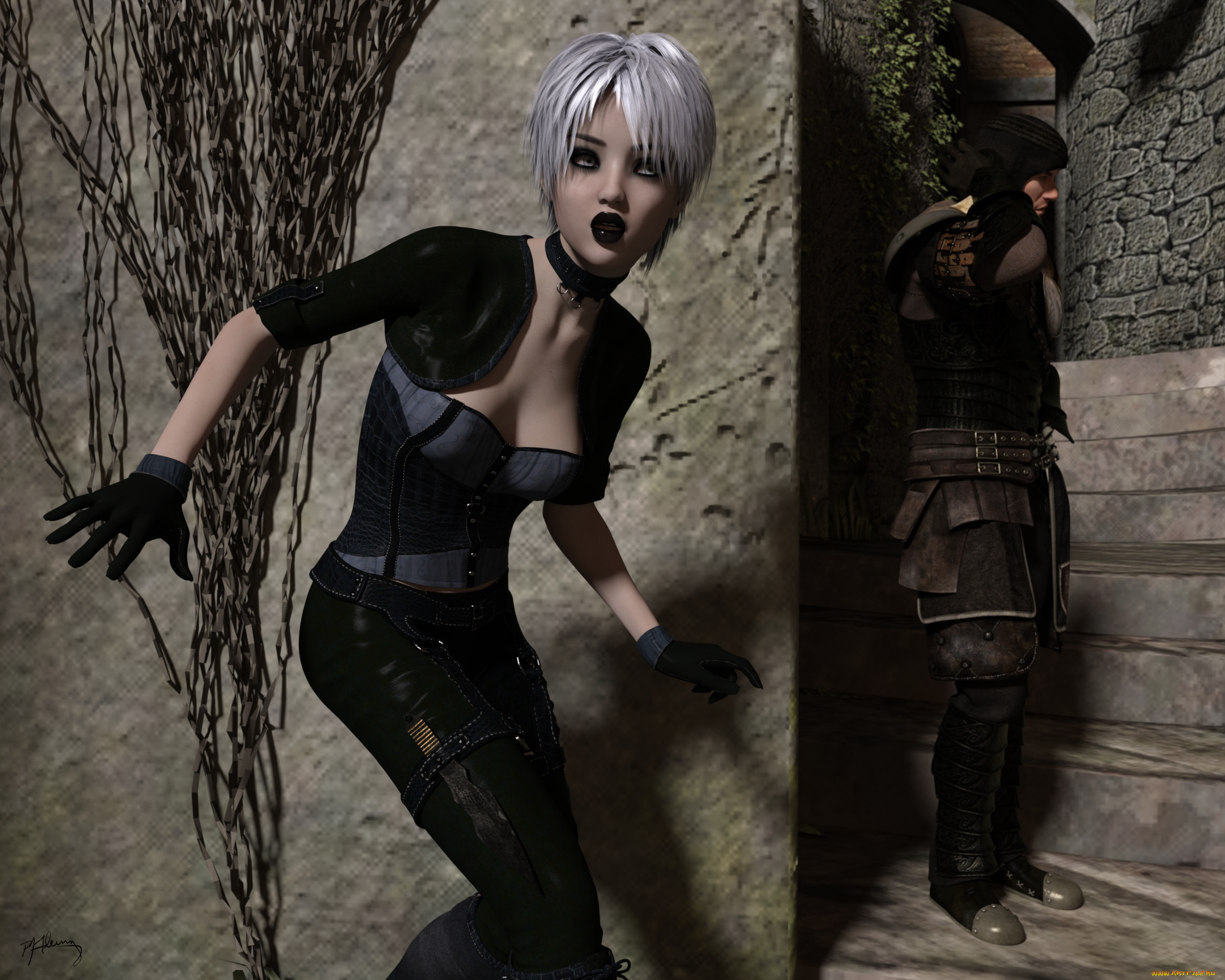 3д, графика, фантазия, , fantasy, взгляд, девушка, фон