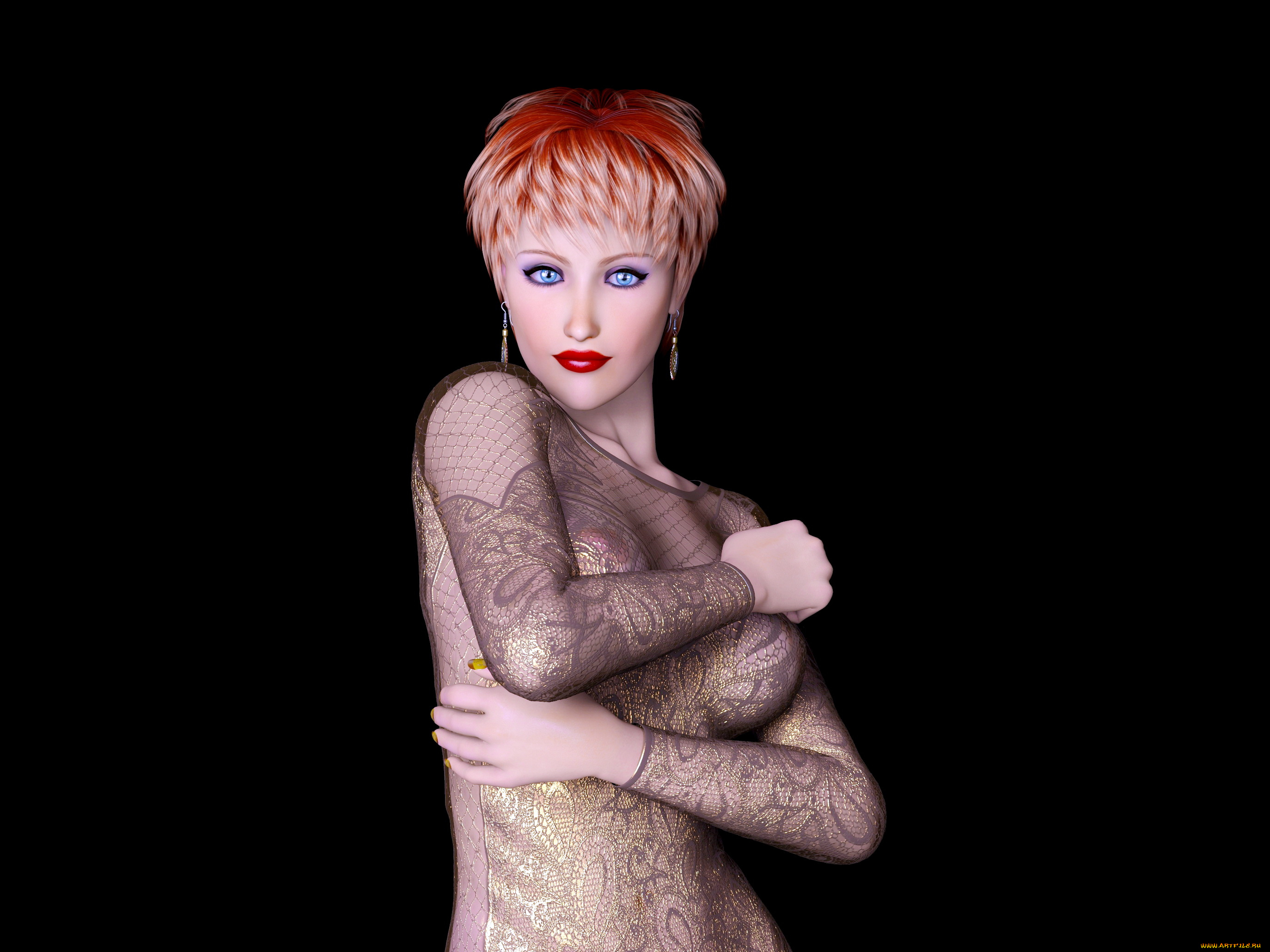 3д, графика, люди, , people, девушка, взгляд, фон