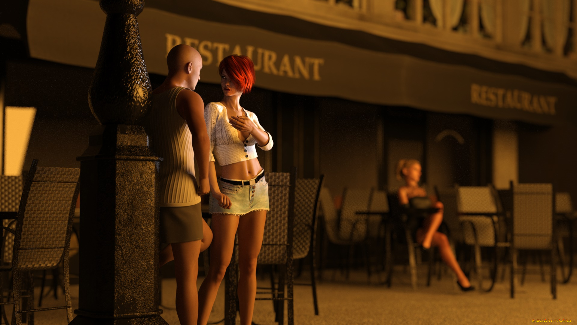 3д, графика, люди, , people, девушка, взгляд, фон