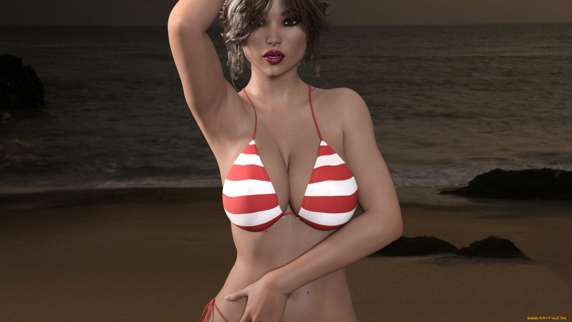 3д, графика, люди, , people, девушка, взгляд, фон