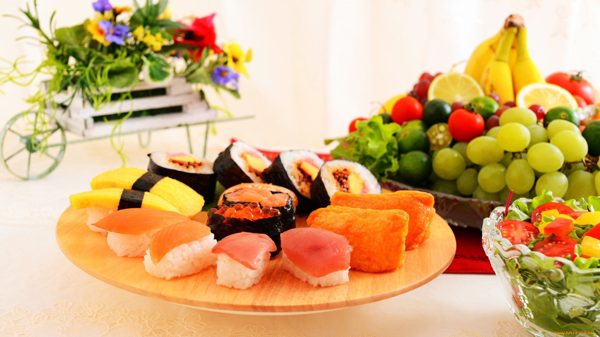 еда, разное, фрукты, суши, роллы