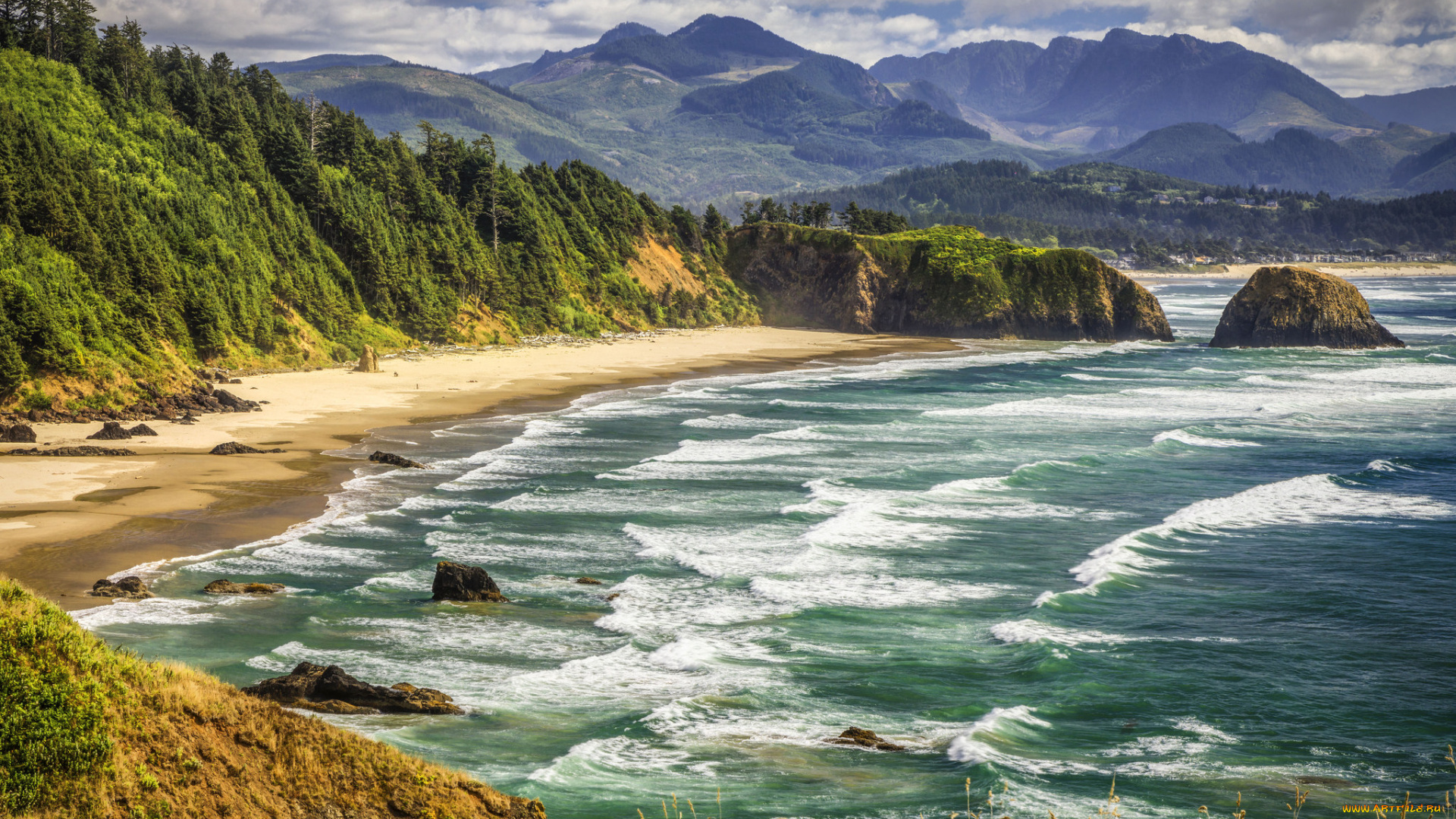 природа, побережье, простор