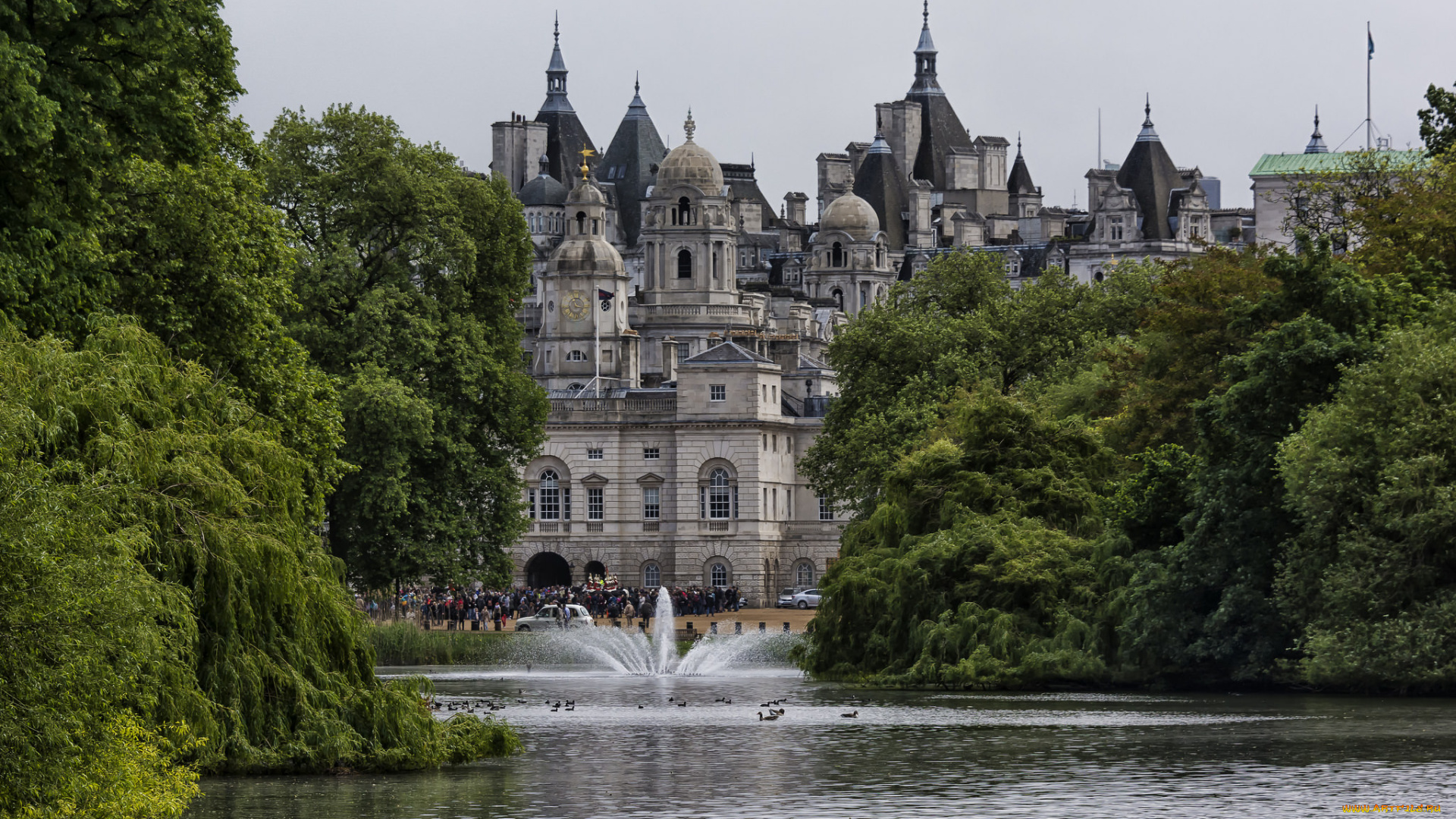 st, james, park, lake, города, лондон, , великобритания, собор, озеро, парк