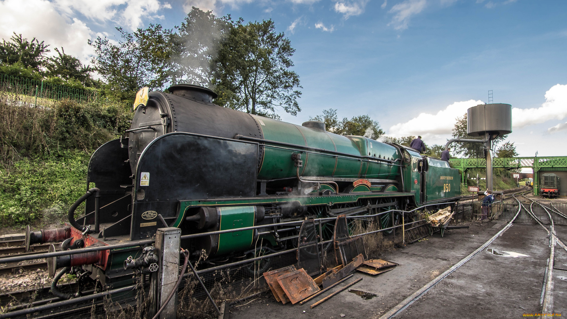 техника, паровозы, паровоз, рельсы