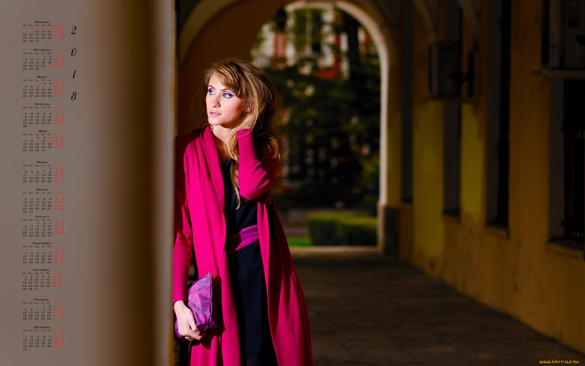 календари, девушки, взгляд, 2018