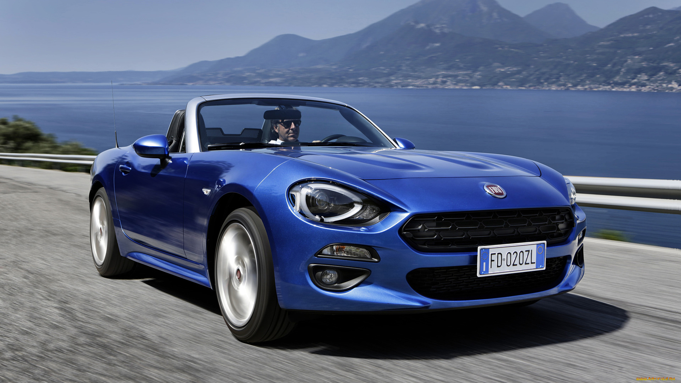 fiat, 124, spider, blue, 2017, автомобили, fiat, blue, spider, 124, 2017, синий