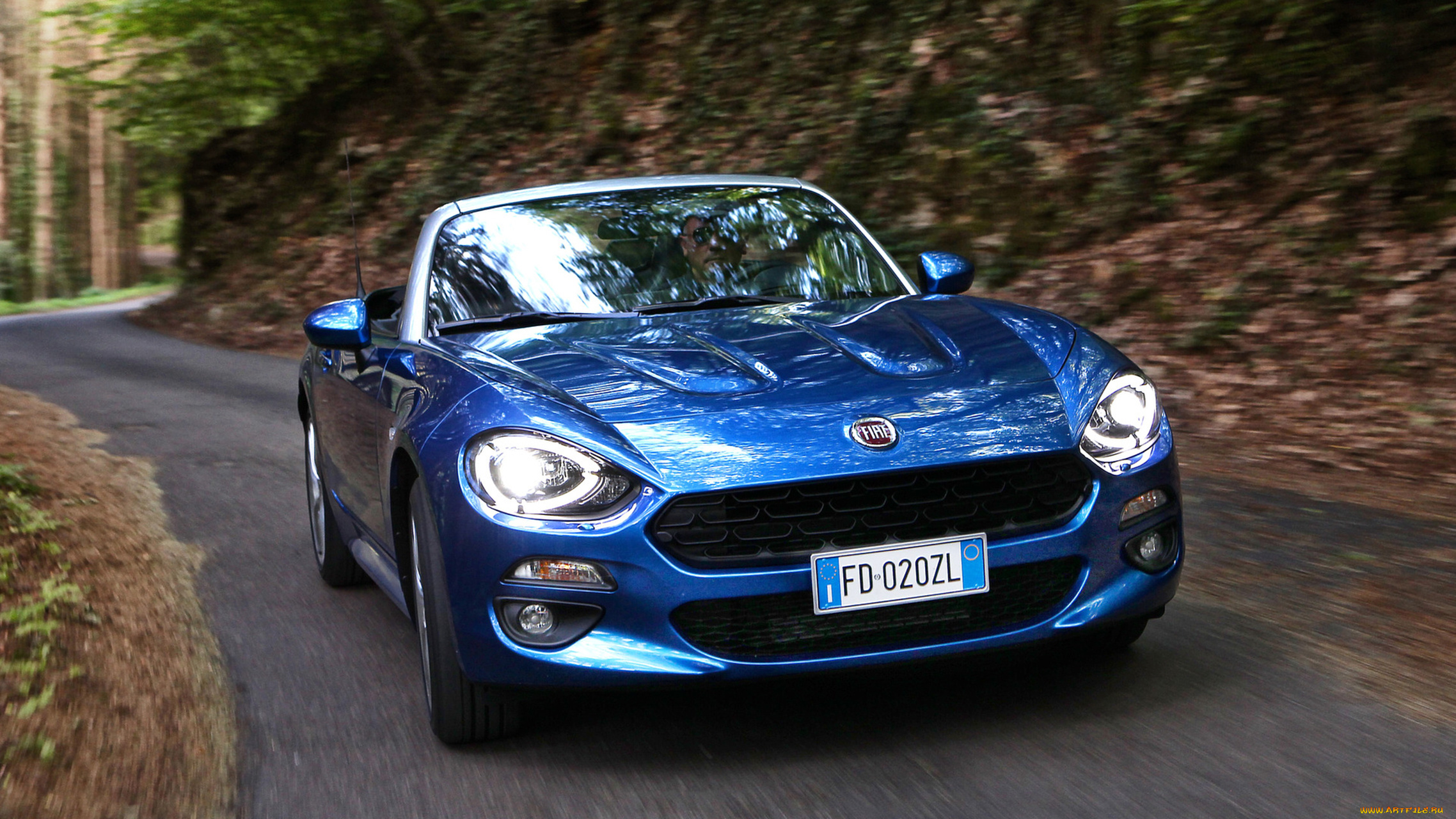 fiat, 124, spider, blue, 2017, автомобили, fiat, синий, 2017, blue, spider, 124