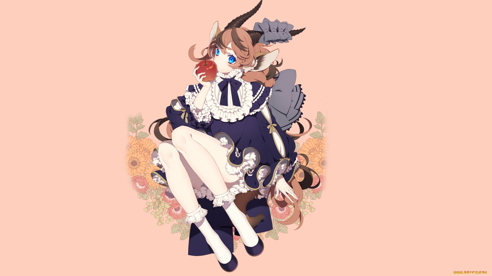 аниме, животные, , существа, фон, взгляд, девушка