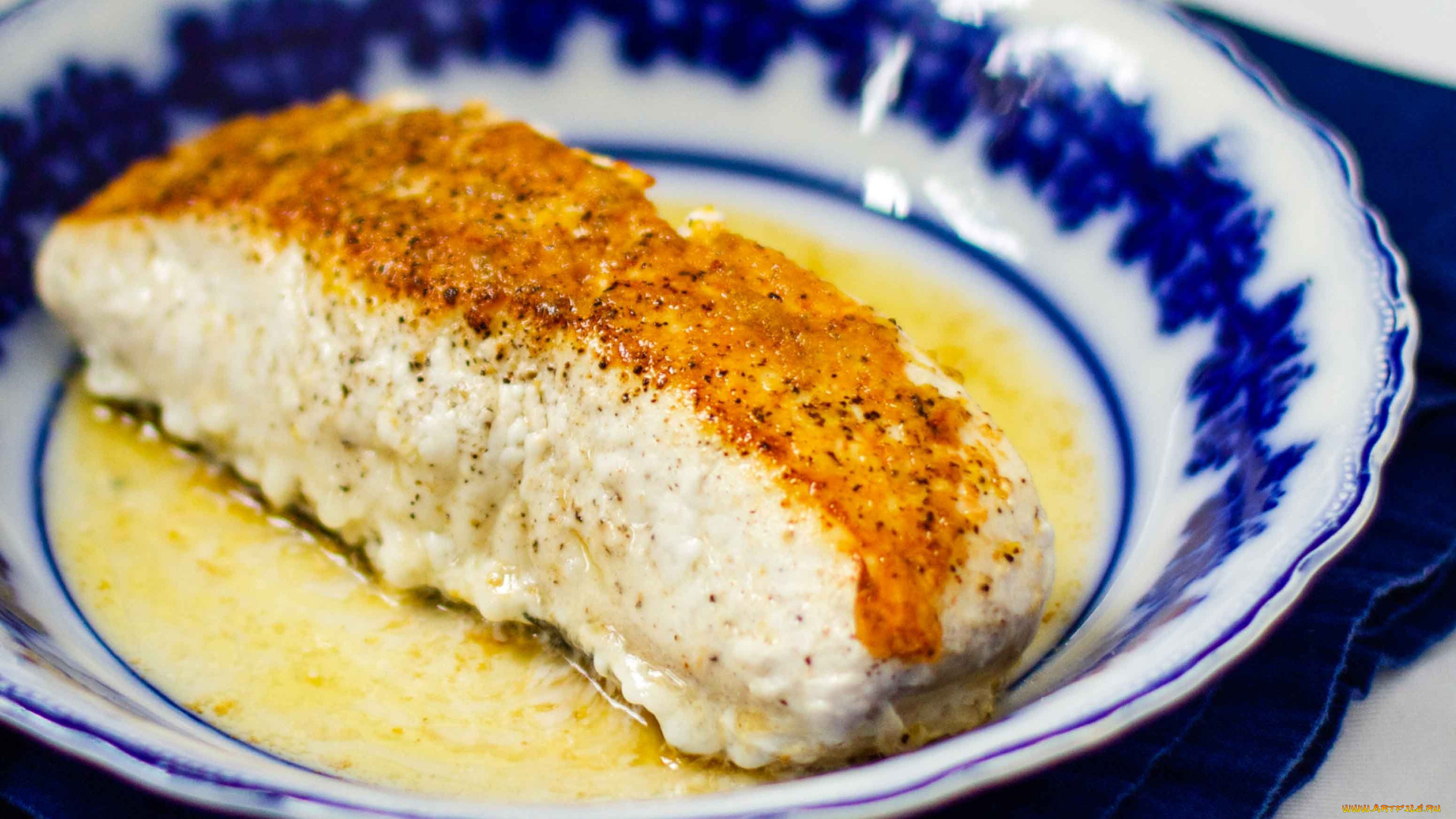 еда, рыбные, блюда, , с, морепродуктами, палтус