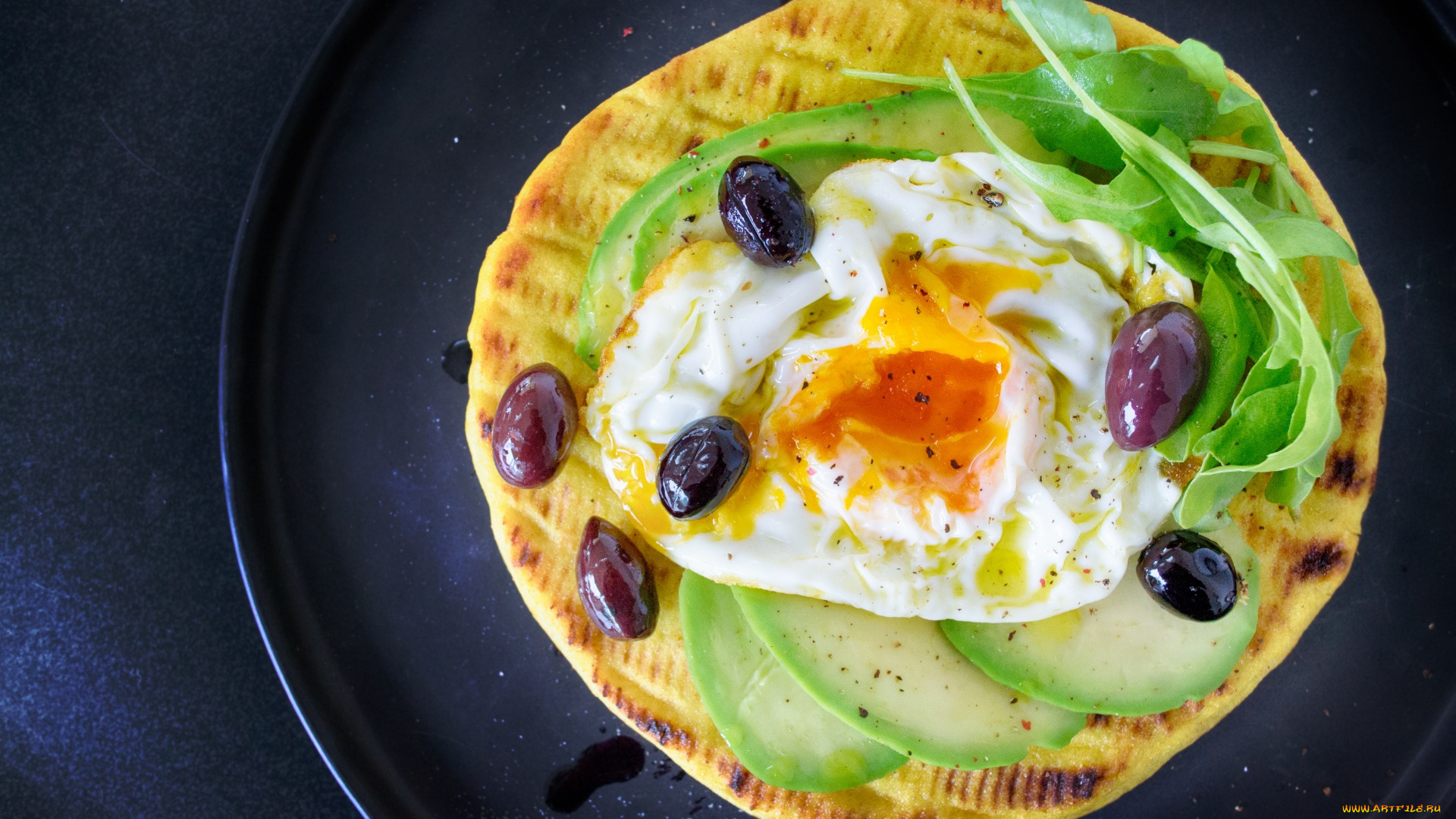еда, Яичные, блюда, оливки, яйцо, авокадо, лепешка