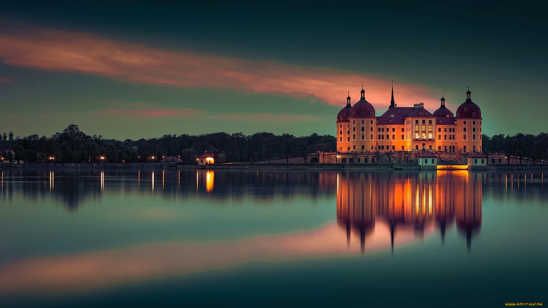 города, замок, морицбург, , германия, moritzburg, castle