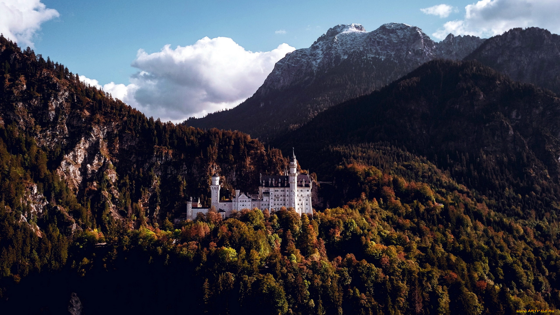 города, замок, нойшванштайн, , германия, neuschwanstein, castle