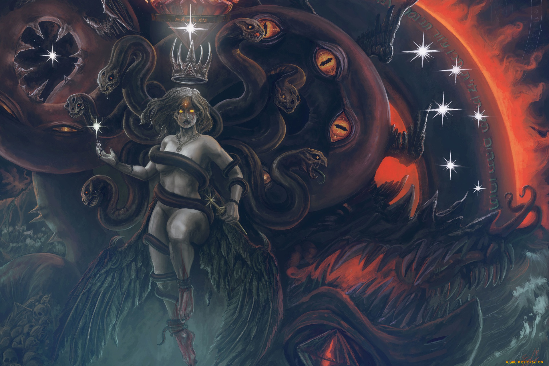 фэнтези, существа, queen, ужас, art, арт, chaos, fantasy, тьма, демон