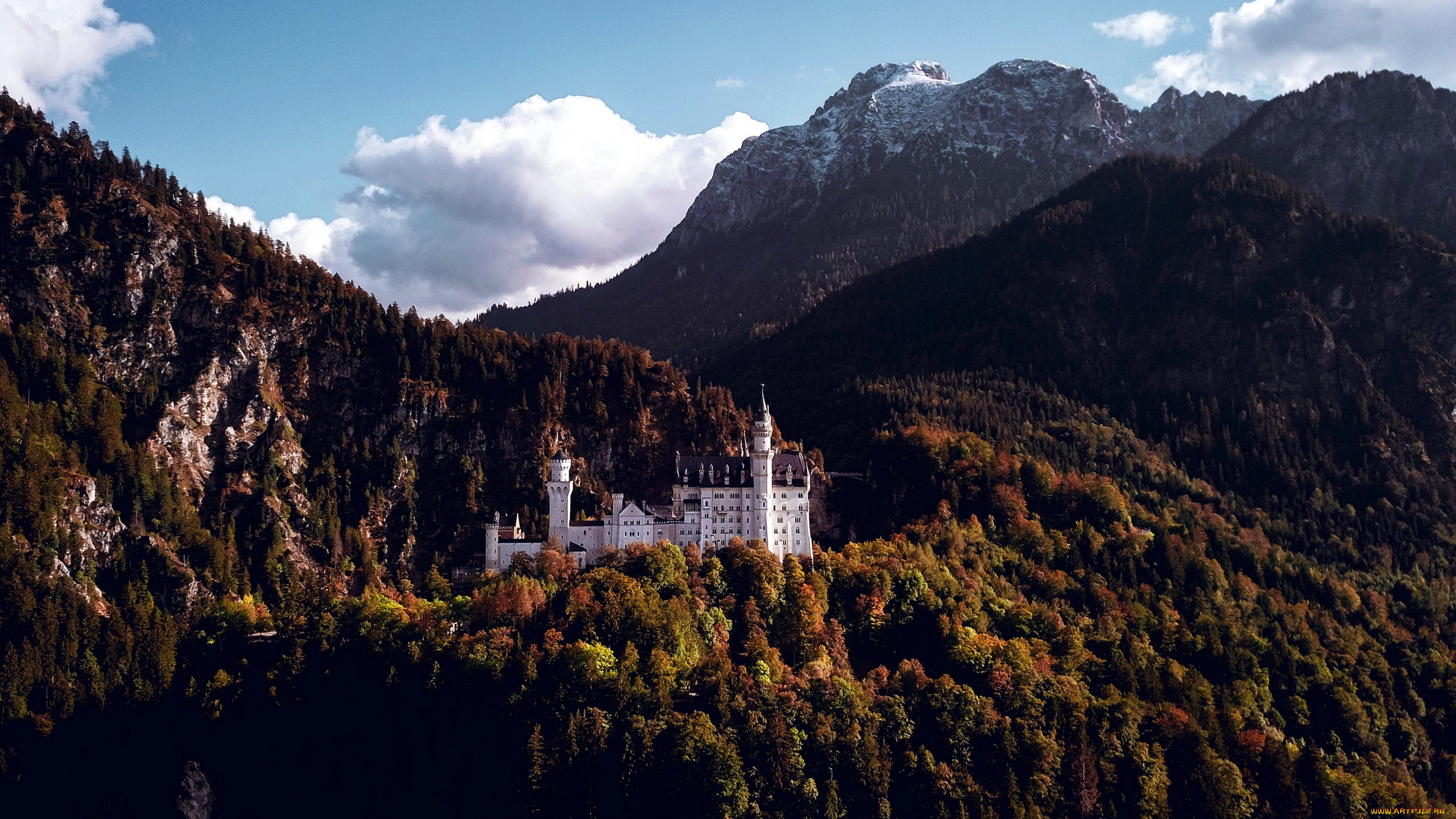 города, замок, нойшванштайн, , германия, neuschwanstein, castle