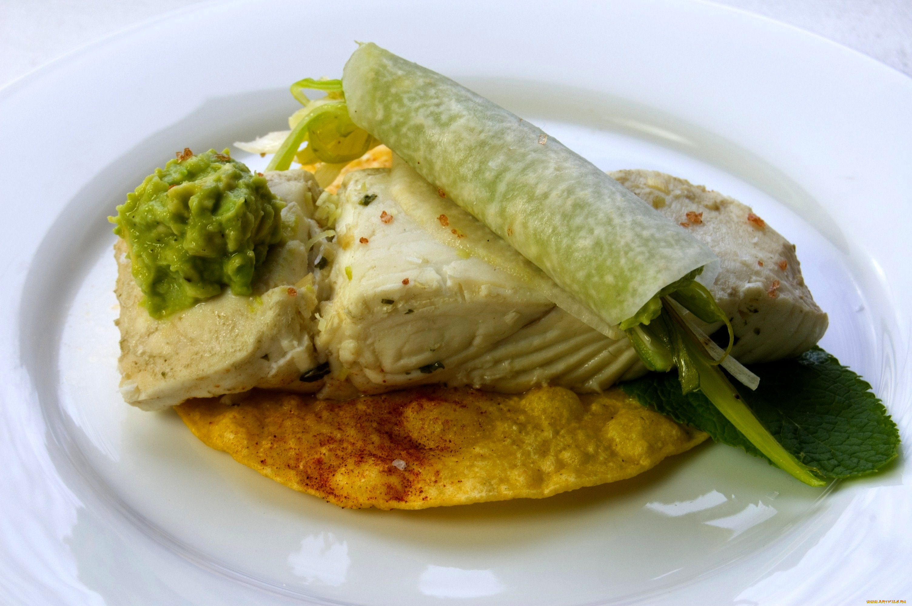 еда, рыбные, блюда, , с, морепродуктами, палтус