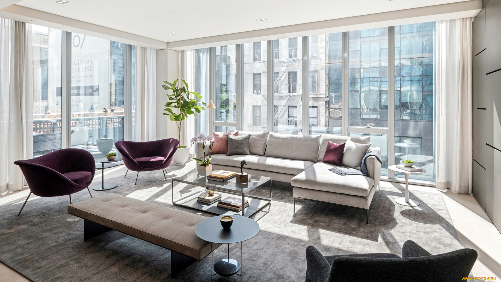 интерьер, гостиная, стол, диван, кресло