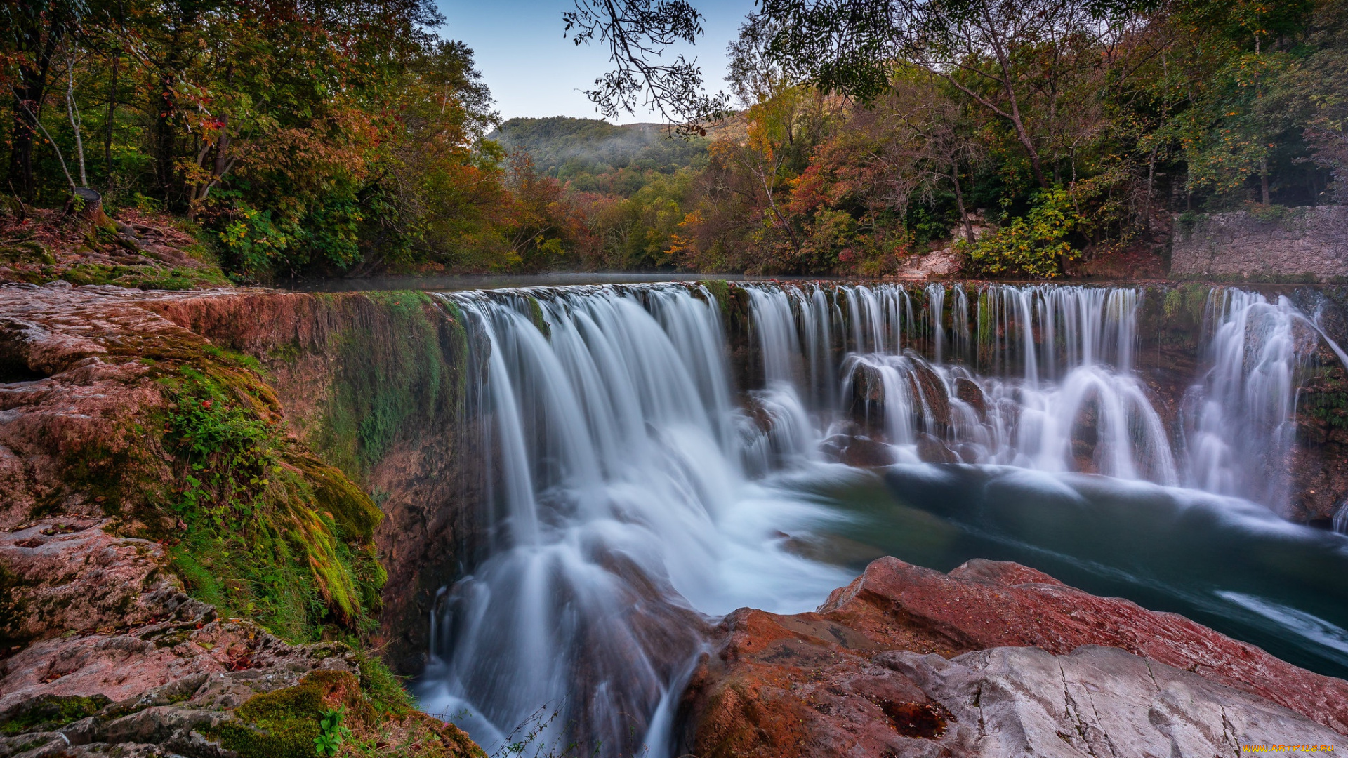 природа, водопады, france, река, вис