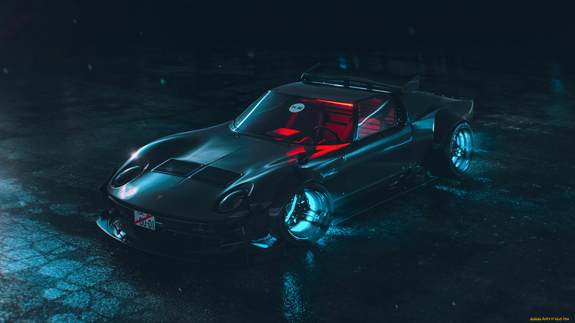 автомобили, 3д, lamborghini, miura