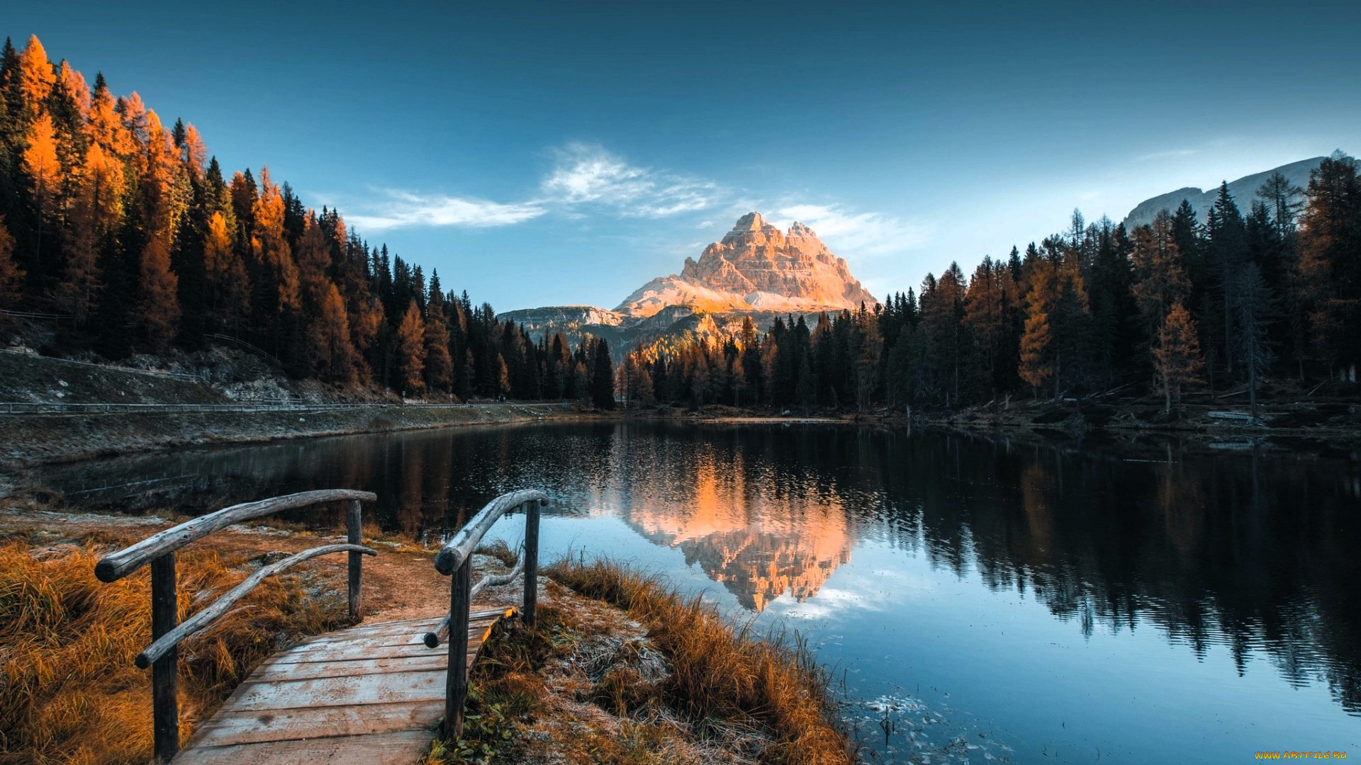 природа, реки, озера, горы, лес, озеро, мостки