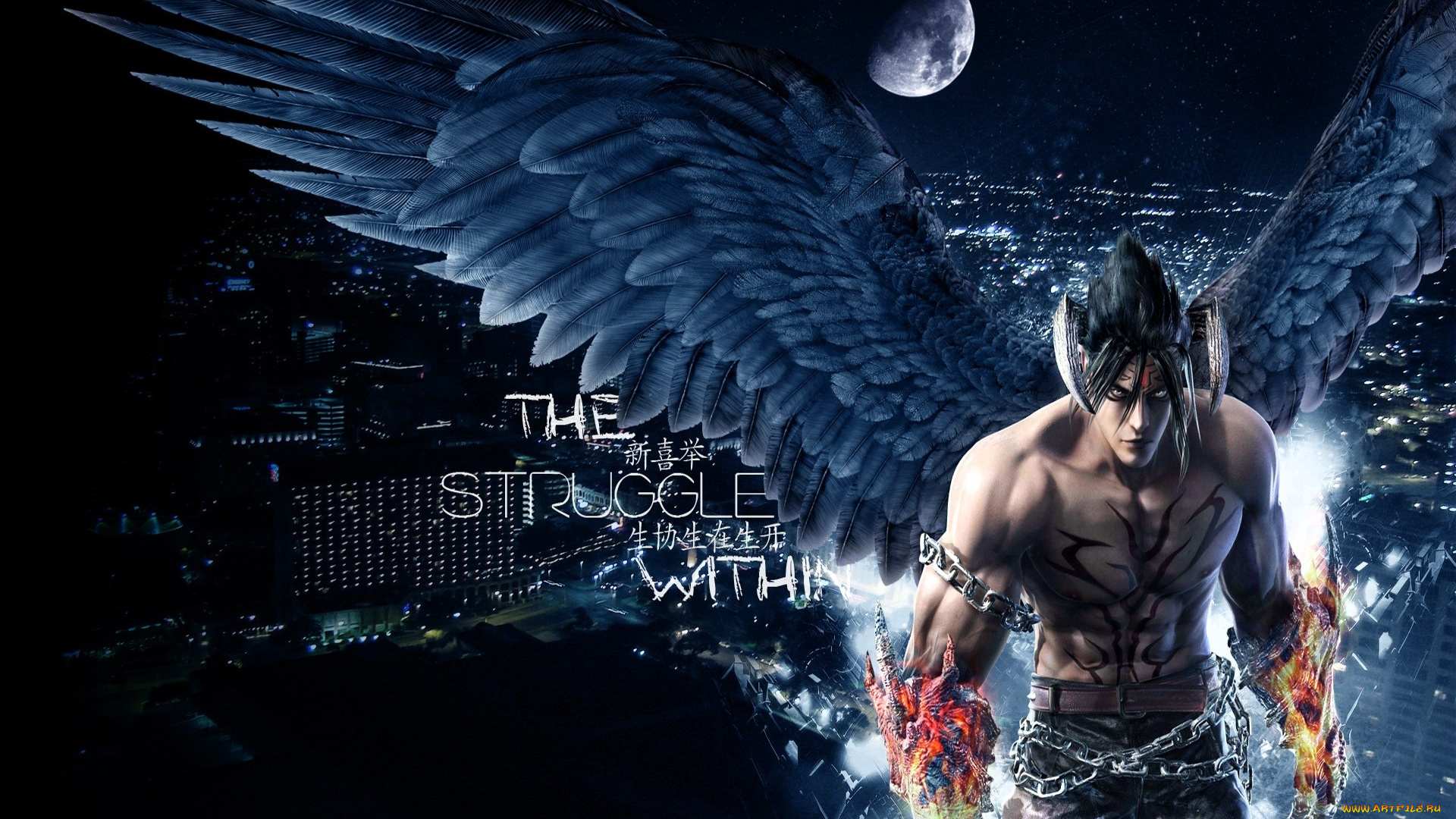 видео, игры, tekken, 6, персонаж, крылья, город