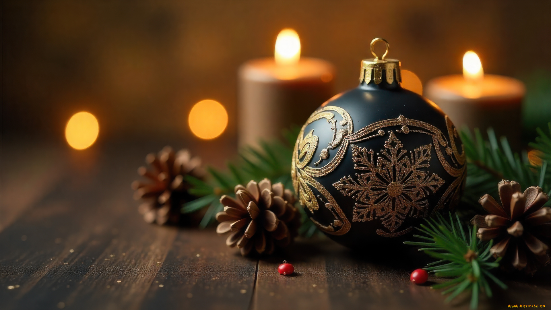 праздничные, новогодние, свечи, новогодняя