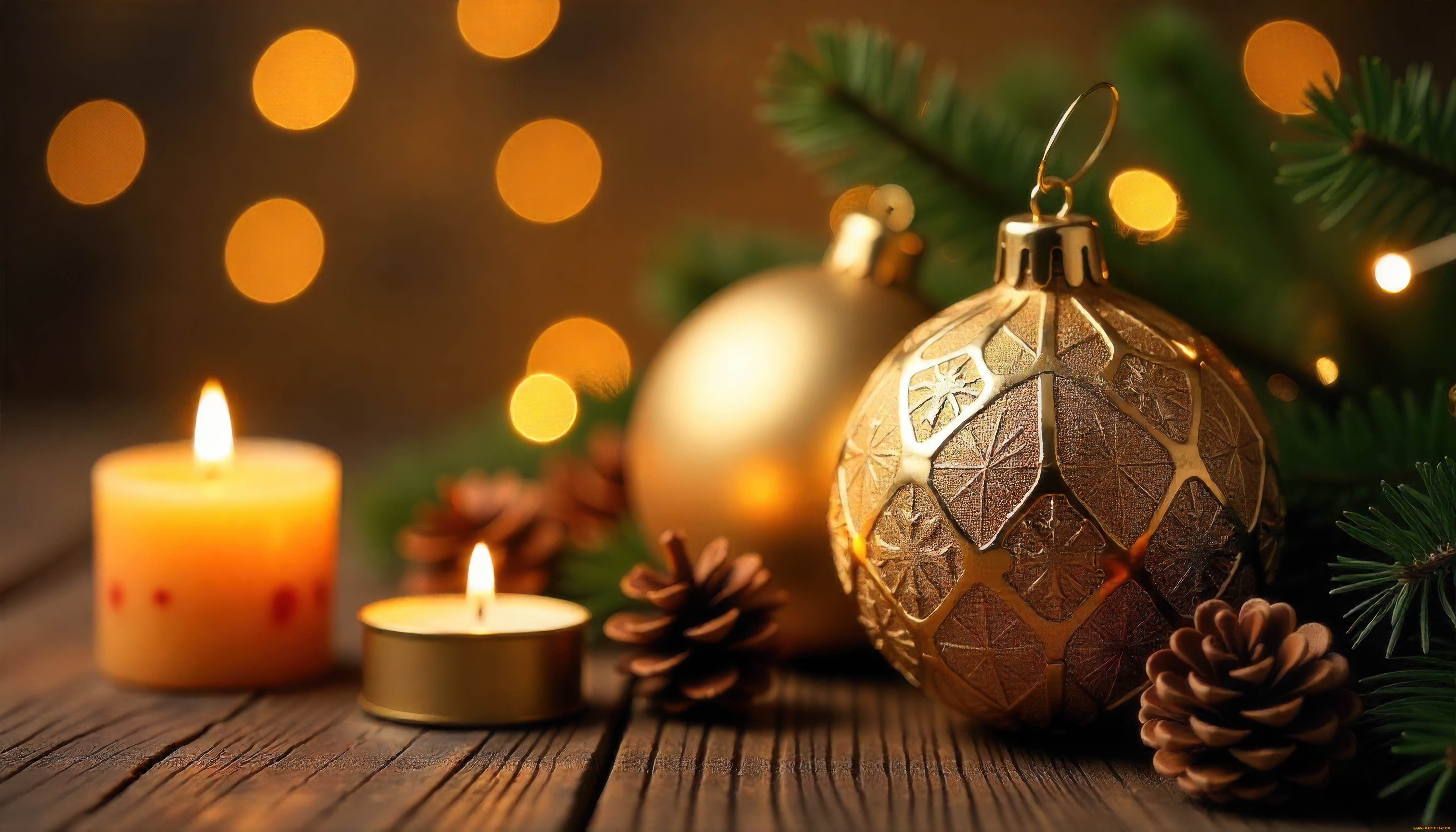 праздничные, новогодние, свечи, новогодняя