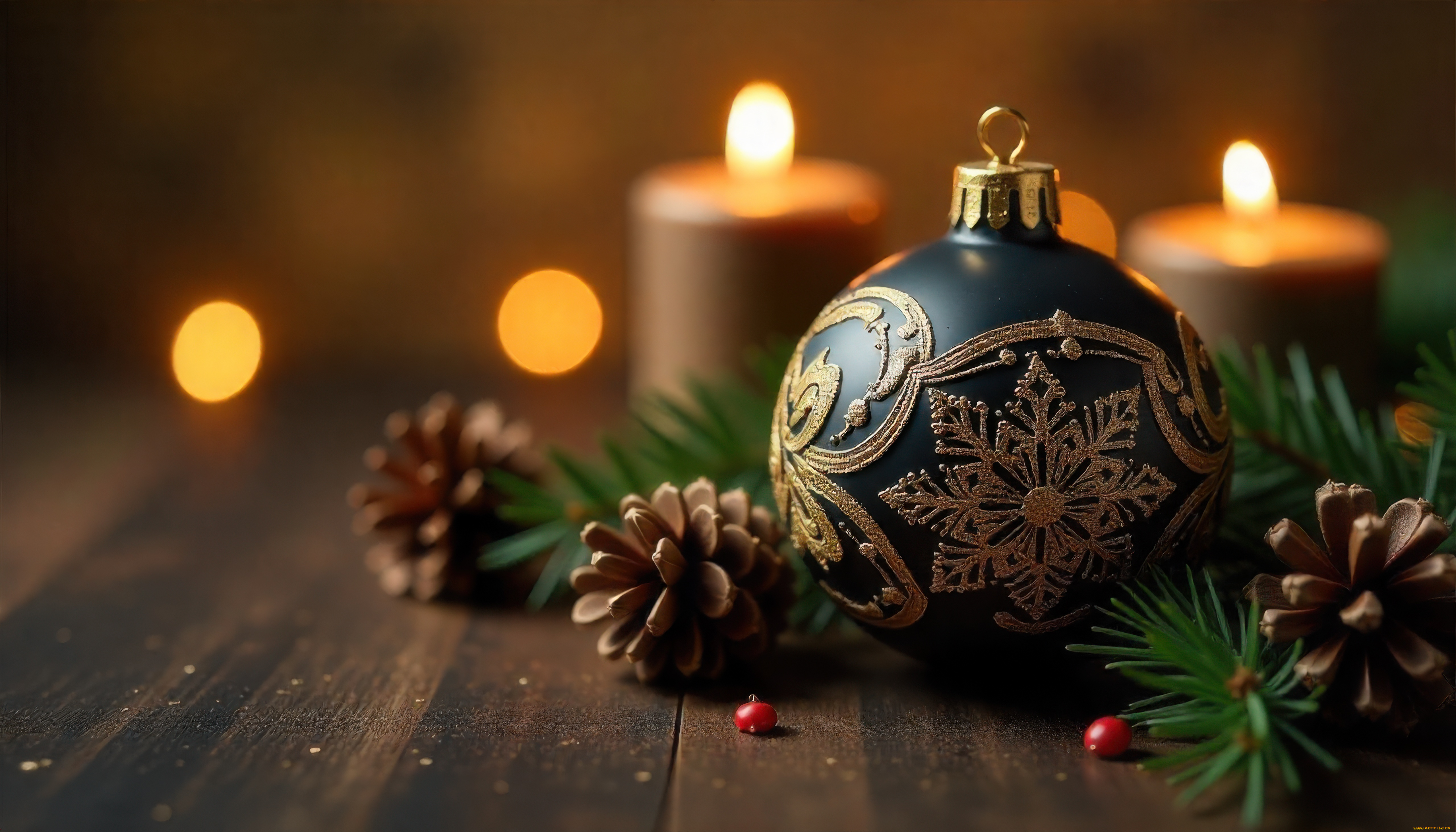 праздничные, новогодние, свечи, новогодняя