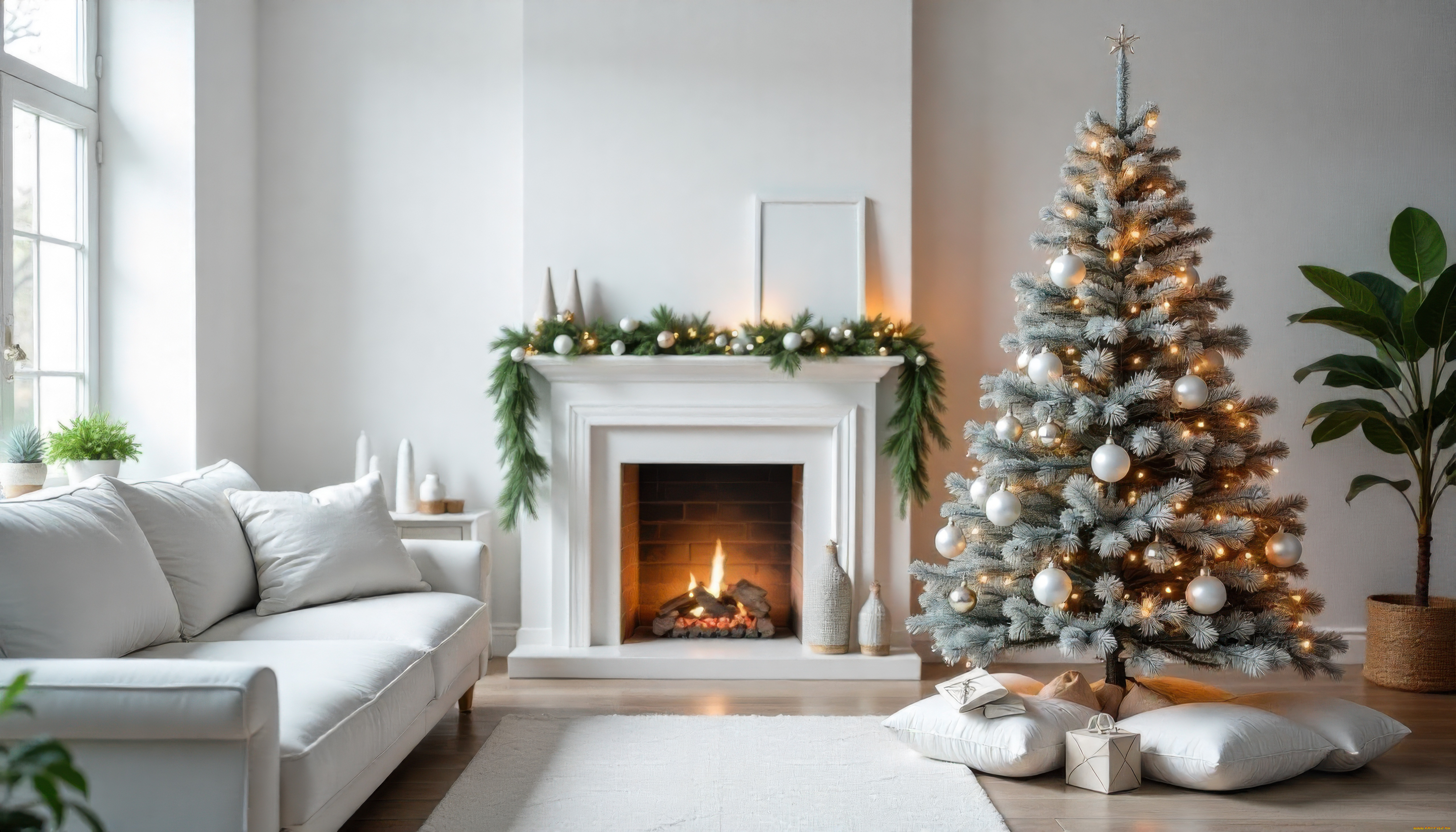 праздничные, новогодний, очаг, новогодняя